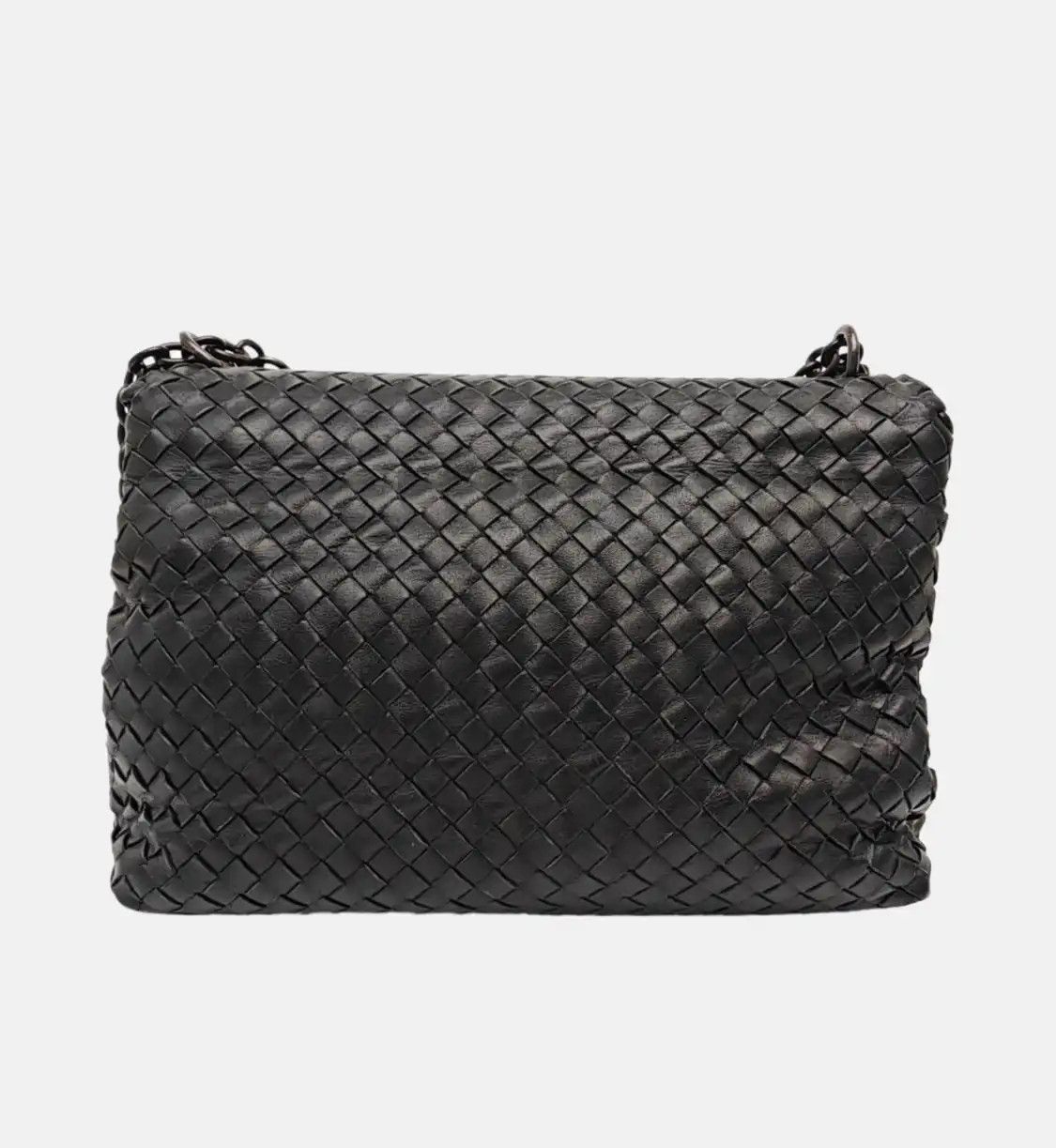 Bottega Veneta BOTTEGA VENETA Olimpia Large black sheepskin woven shoulder bag gold hardware Size ONE SIZE - 5 Thumbnail