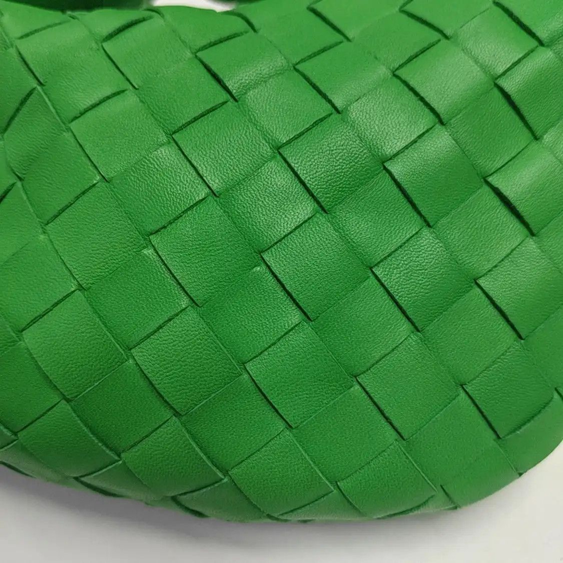 Bottega Veneta BOTTEGA VENETA Jodie green sheepskin woven handbag silver hardware Size ONE SIZE - 7 Thumbnail