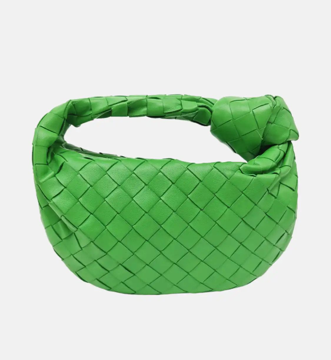 Bottega Veneta BOTTEGA VENETA Jodie green sheepskin woven handbag silver hardware Size ONE SIZE - 4 Thumbnail