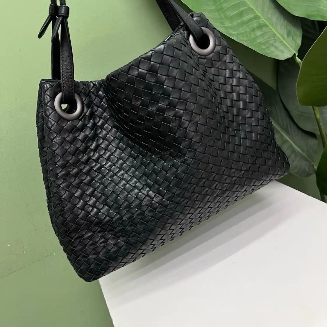 Bottega Veneta BOTTEGA VENETA tote bag black sheepskin woven shoulder bag Size ONE SIZE - 7 Thumbnail