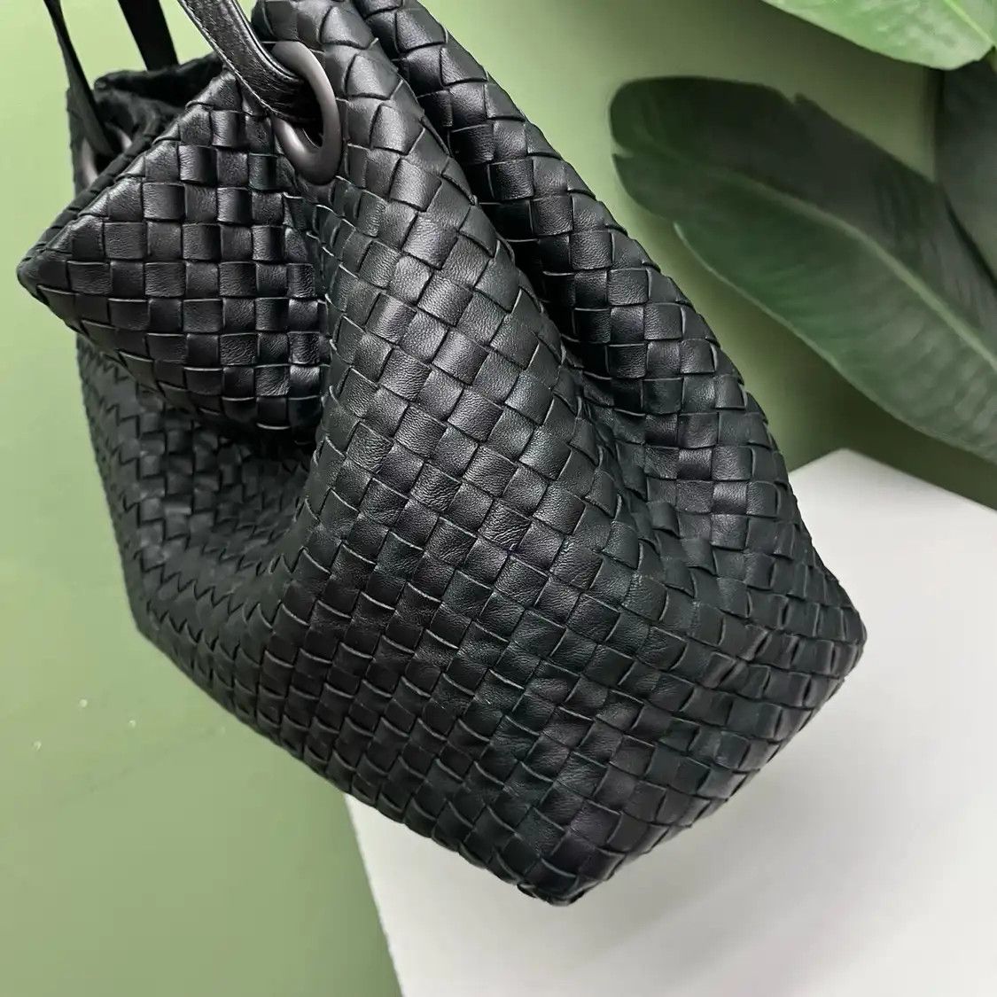 Bottega Veneta BOTTEGA VENETA tote bag black sheepskin woven shoulder bag Size ONE SIZE - 5 Thumbnail