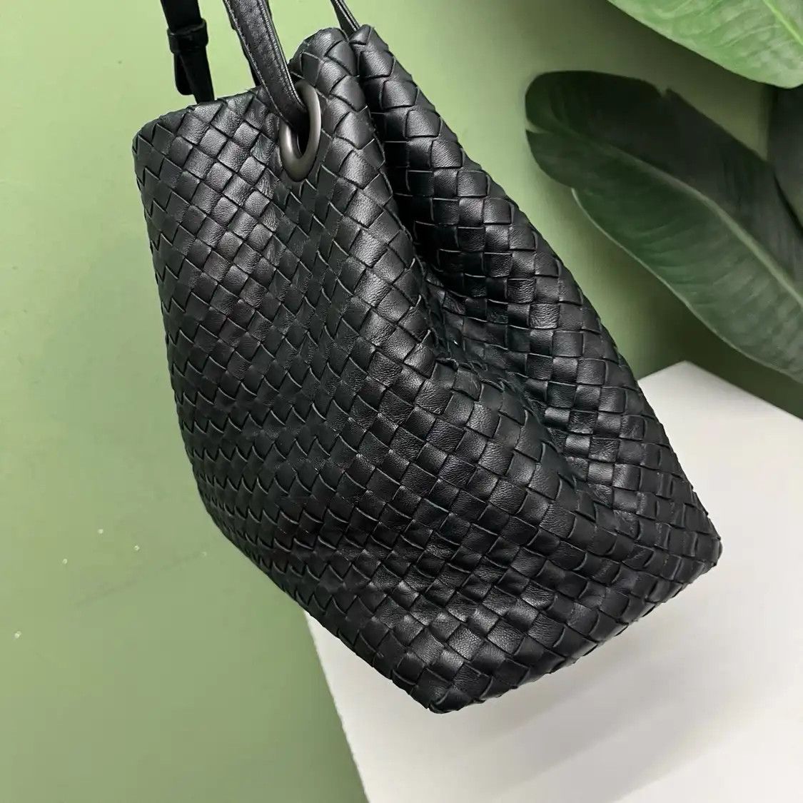 Bottega Veneta BOTTEGA VENETA tote bag black sheepskin woven shoulder bag Size ONE SIZE - 6 Thumbnail