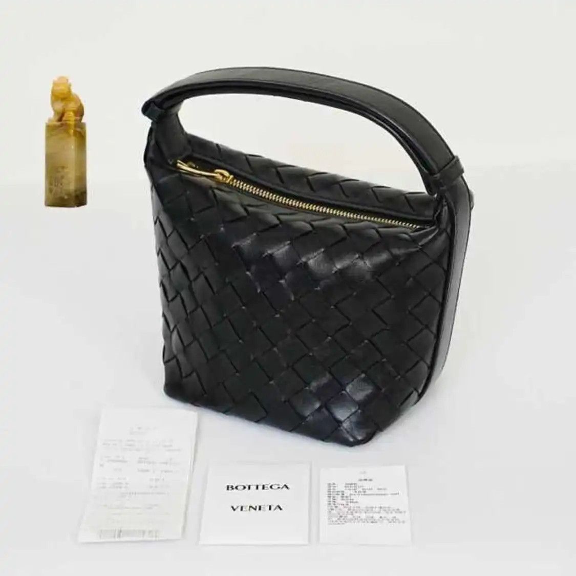 Bottega Veneta BOTTEGA VENETA Candy Wallace micro black cowhide leather woven handbag Size ONE SIZE - 7 Thumbnail
