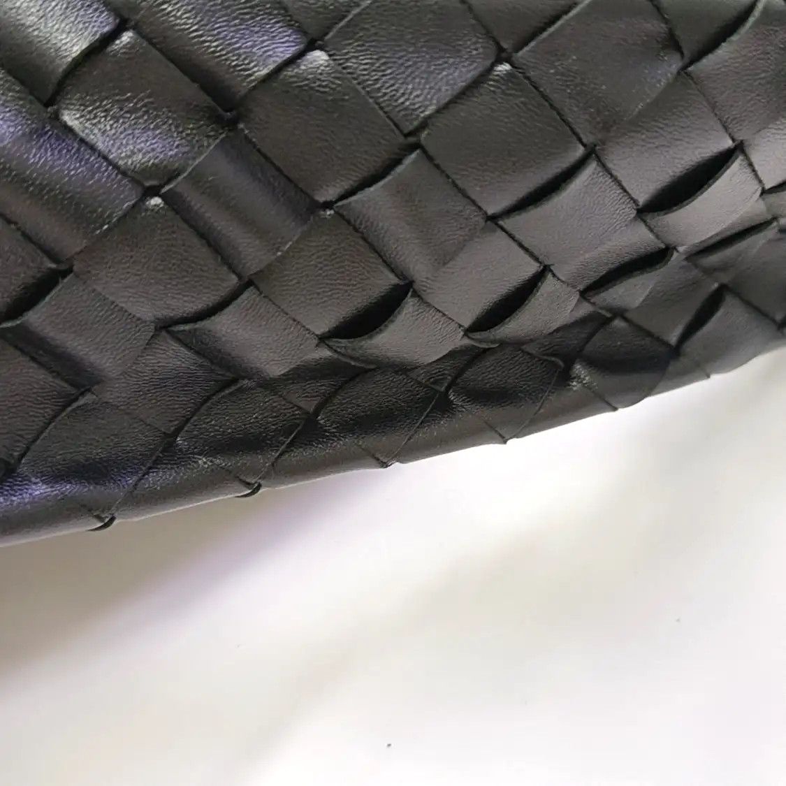 Bottega Veneta BOTTEGA VENETA Hop black cowhide leather woven handbag gold hardware Size ONE SIZE - 10 Thumbnail