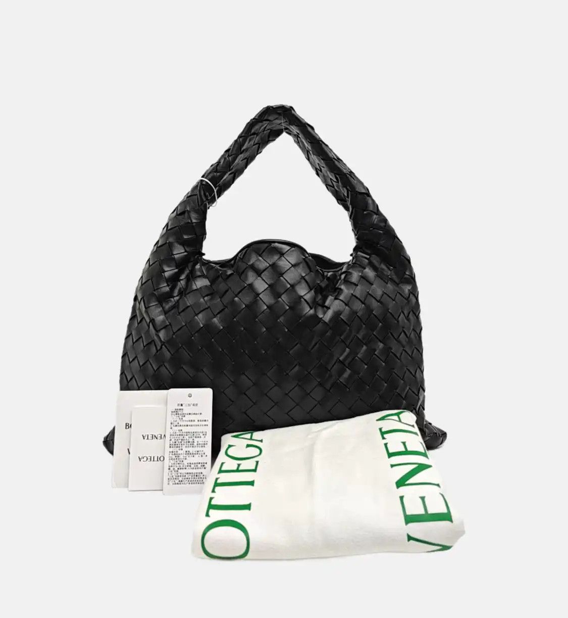Bottega Veneta BOTTEGA VENETA Hop black cowhide leather woven handbag gold hardware Size ONE SIZE - 8 Thumbnail
