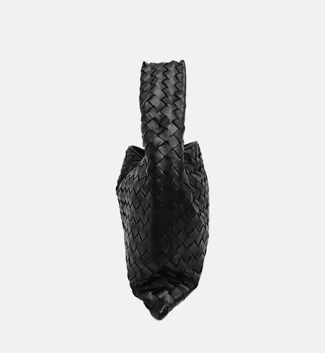 Bottega Veneta BOTTEGA VENETA Hop black cowhide leather woven handbag gold hardware Size ONE SIZE - 3 Thumbnail