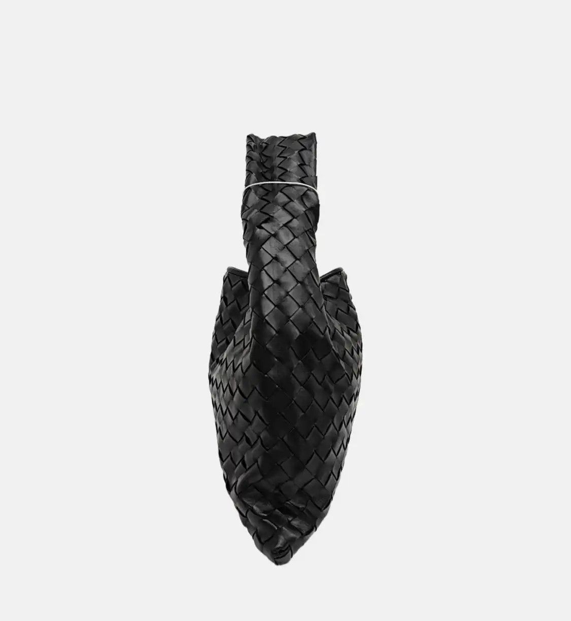 Bottega Veneta BOTTEGA VENETA Hop black cowhide leather woven handbag gold hardware Size ONE SIZE - 4 Thumbnail