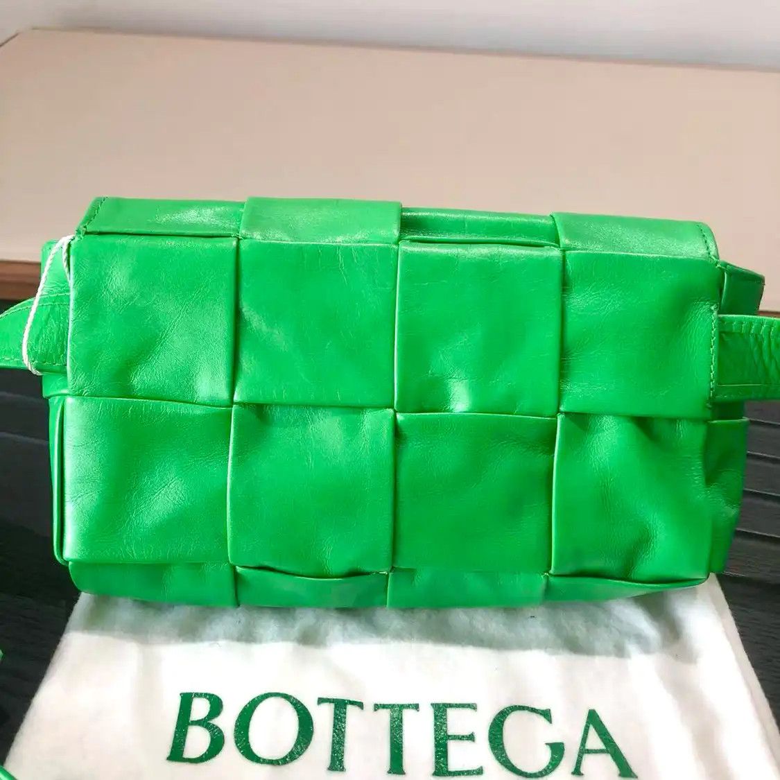 Bottega Veneta BOTTEGA VENETA Cassette green cowhide leather woven crossbody bag Size ONE SIZE - 3 Thumbnail