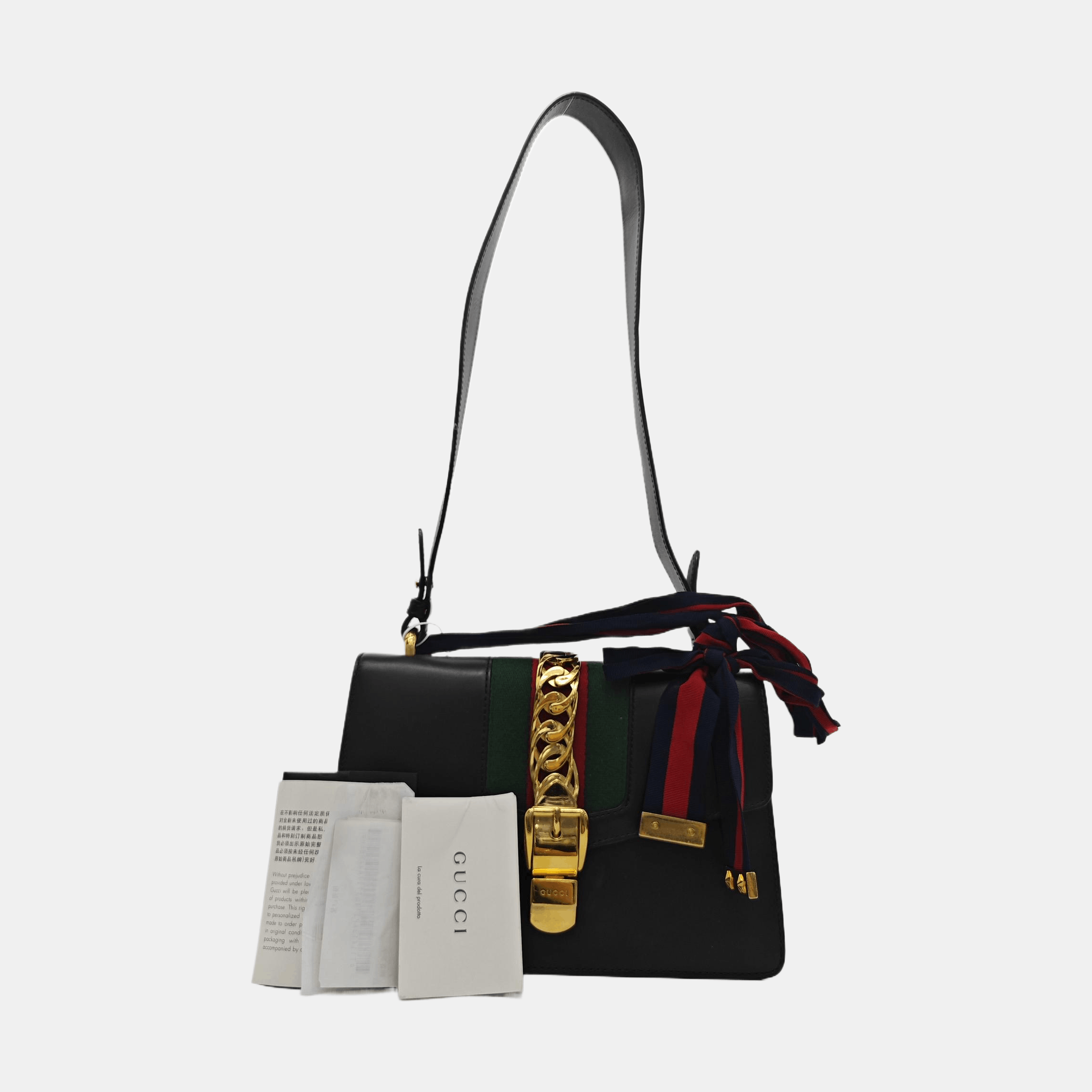 Gucci Gucci Sylvie Small Leather Shoulder Bag Size ONE SIZE - 7 Thumbnail