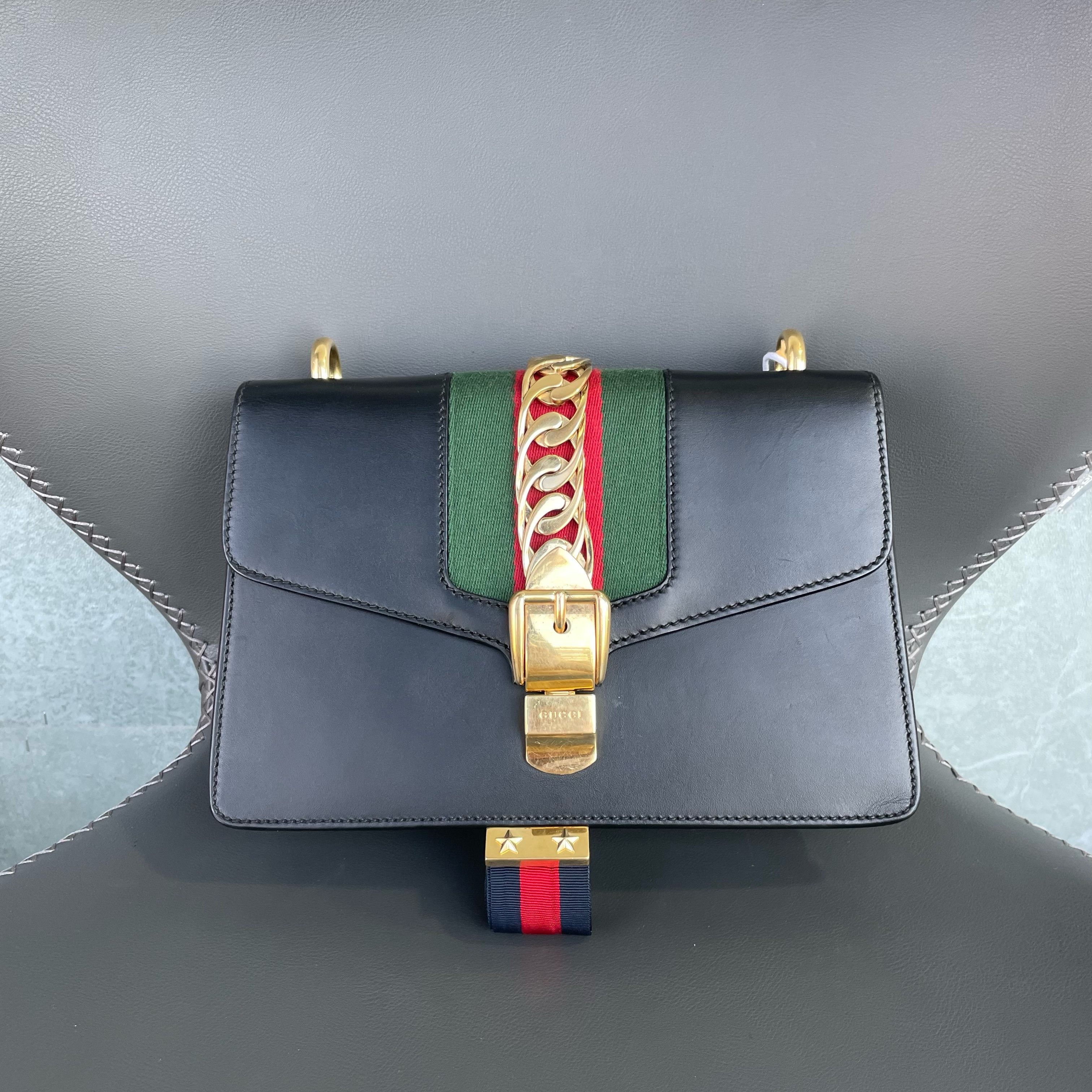 Gucci Gucci Sylvie Leather Web Striped Shoulder Bag Size ONE SIZE - 2 Thumbnail