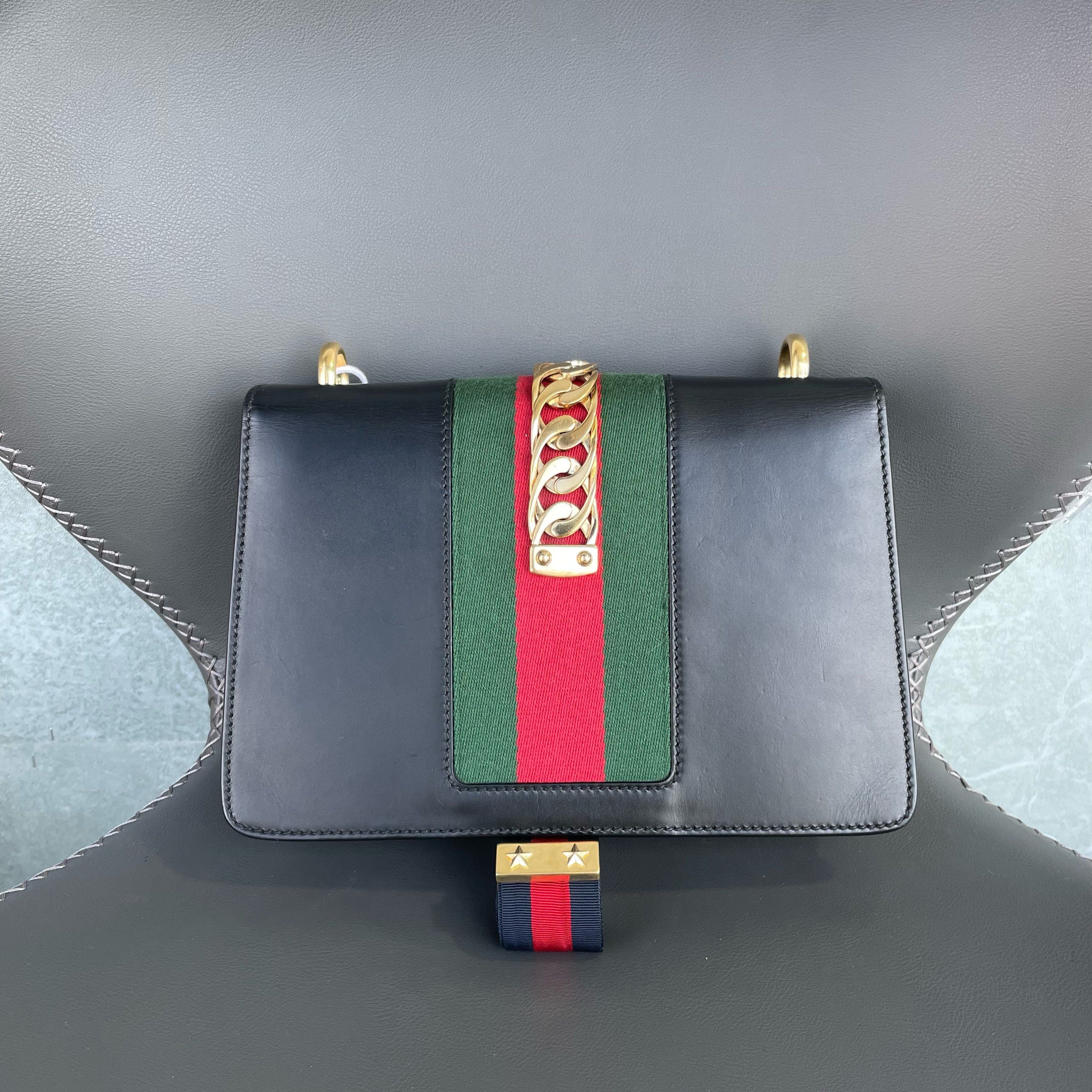 Gucci Gucci Sylvie Leather Web Striped Shoulder Bag Size ONE SIZE - 3 Thumbnail
