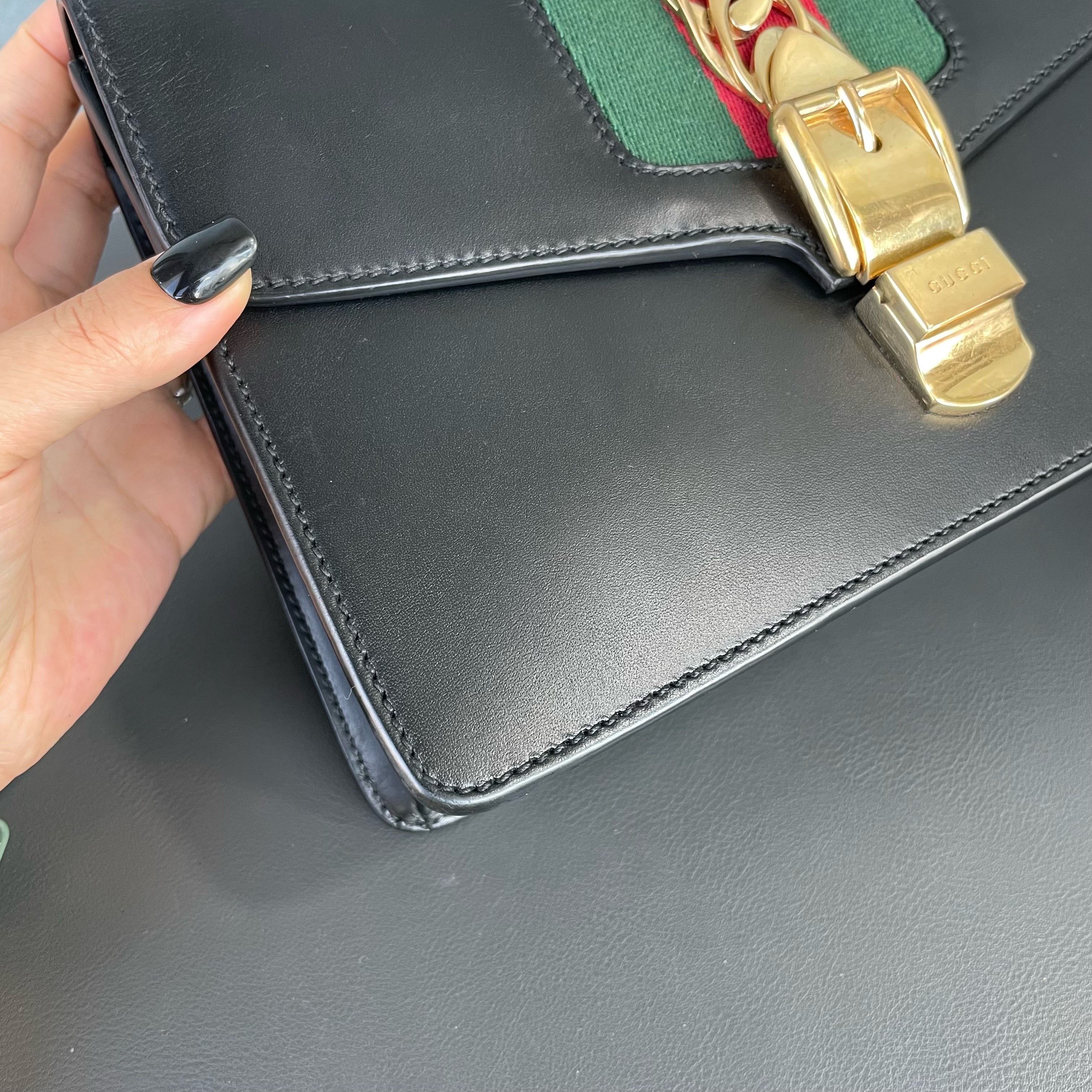 Gucci Gucci Sylvie Leather Web Striped Shoulder Bag Size ONE SIZE - 10 Thumbnail