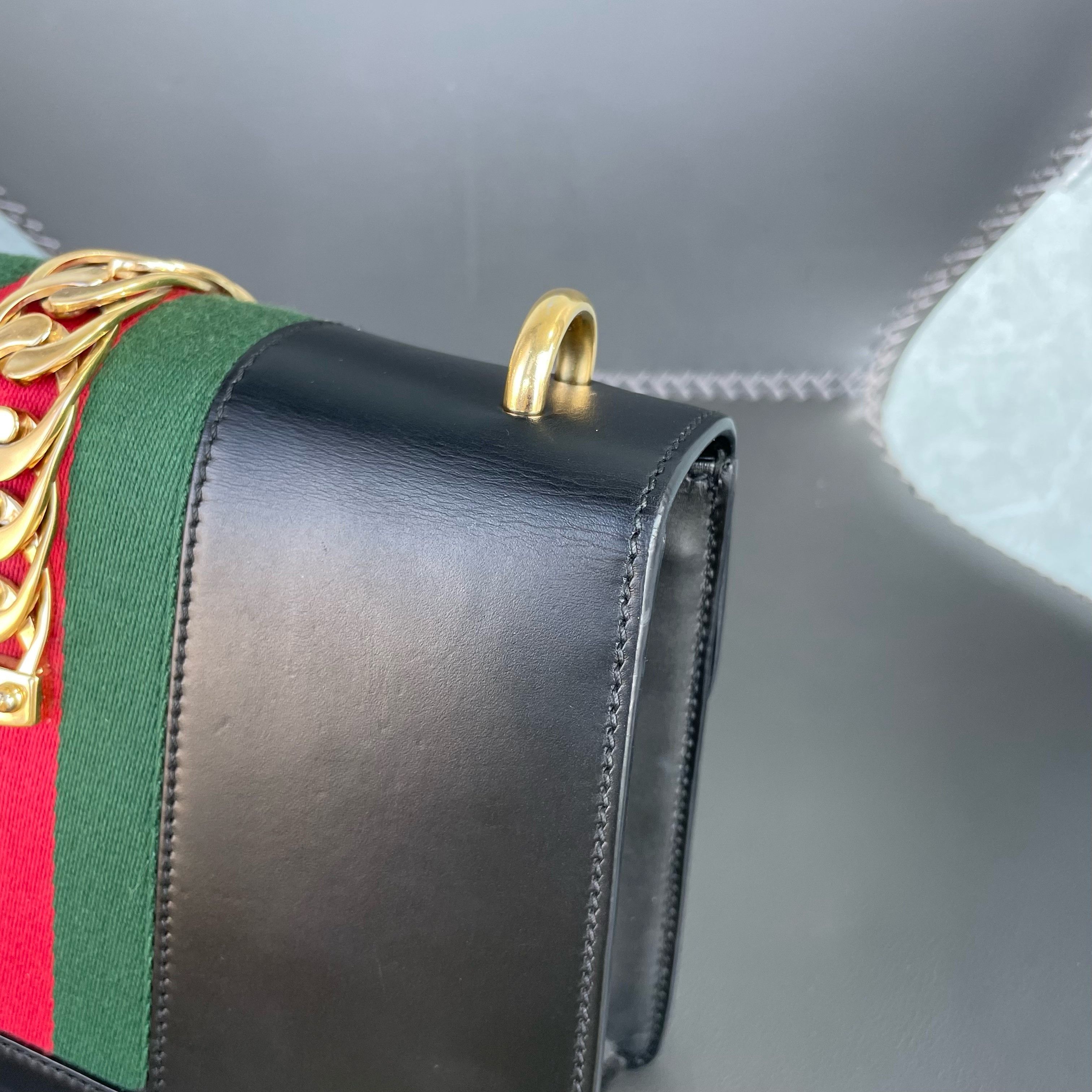 Gucci Gucci Sylvie Leather Web Striped Shoulder Bag Size ONE SIZE - 12 Thumbnail