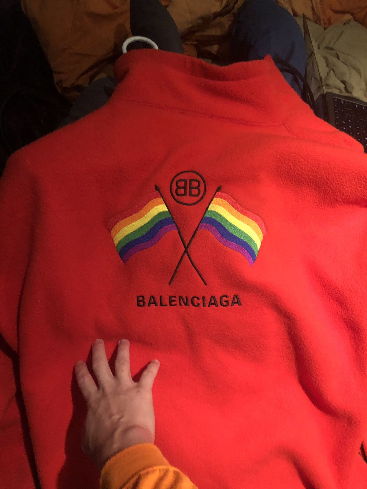 Balenciaga NEED GONE Balenciaga Pride Flag Rainbow Fleece Jacket Grailed