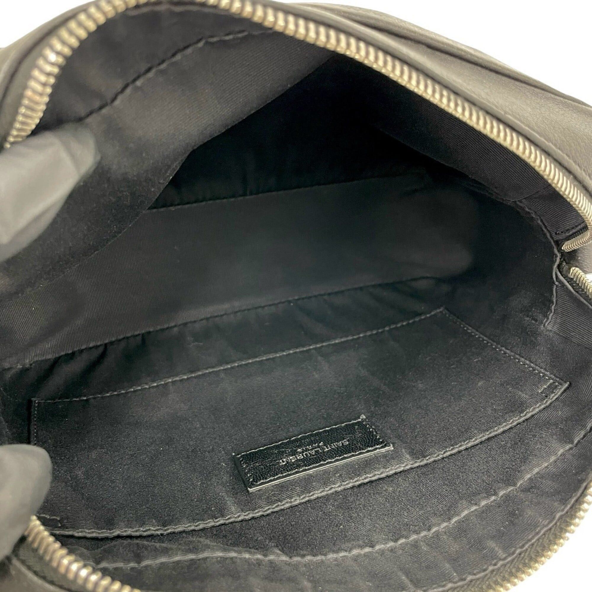 Saint Laurent Paris SAINT LAURENT Lou Camera Bag Small YSL Logo Embossed Leather Shoulder Pouch Black 172-6 Size ONE SIZE - 9 Thumbnail