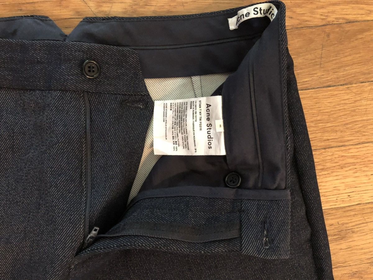 Acne Studios Stan T NY TW Denim Blue Narrow Cotton Trousers Size US 30 / EU 46 - 4 Thumbnail