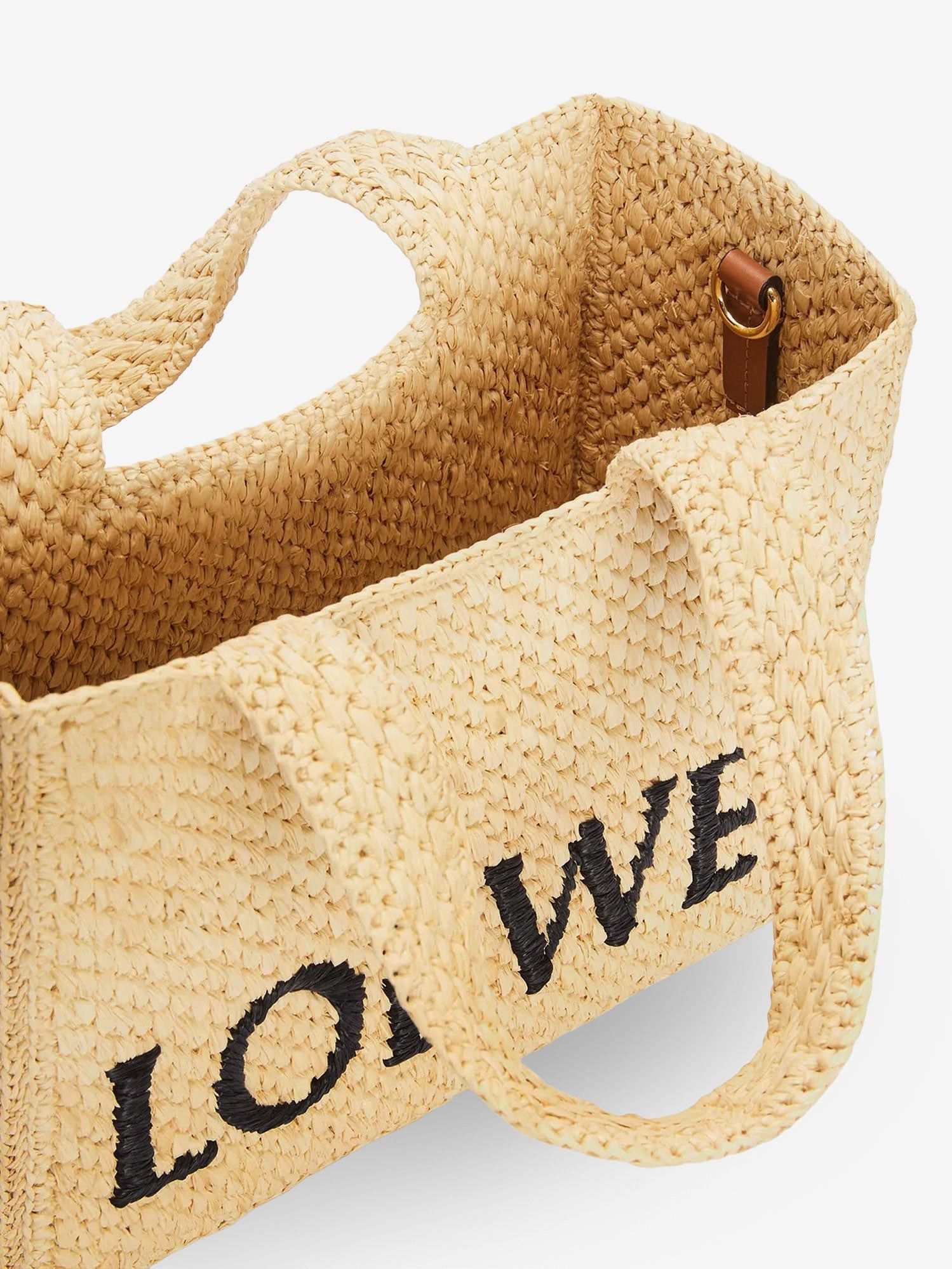 Loewe Paula's Ibiza -Small Loewe Font Raffia Handbag With Embroidered Logo On The Front Size ONE SIZE - 4 Thumbnail