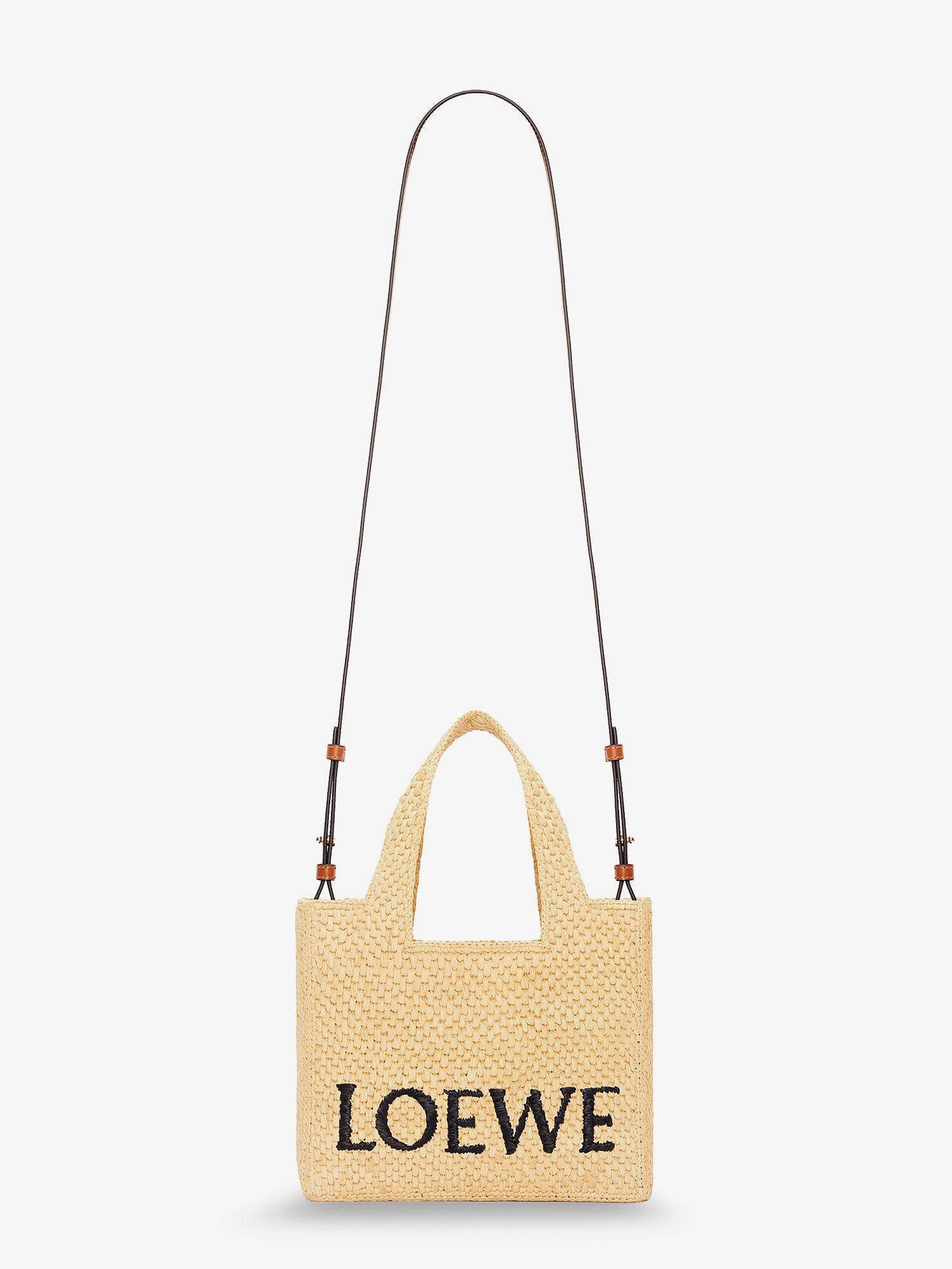 Loewe Paula's Ibiza -Small Loewe Font Raffia Handbag With Embroidered Logo On The Front Size ONE SIZE - 3 Thumbnail