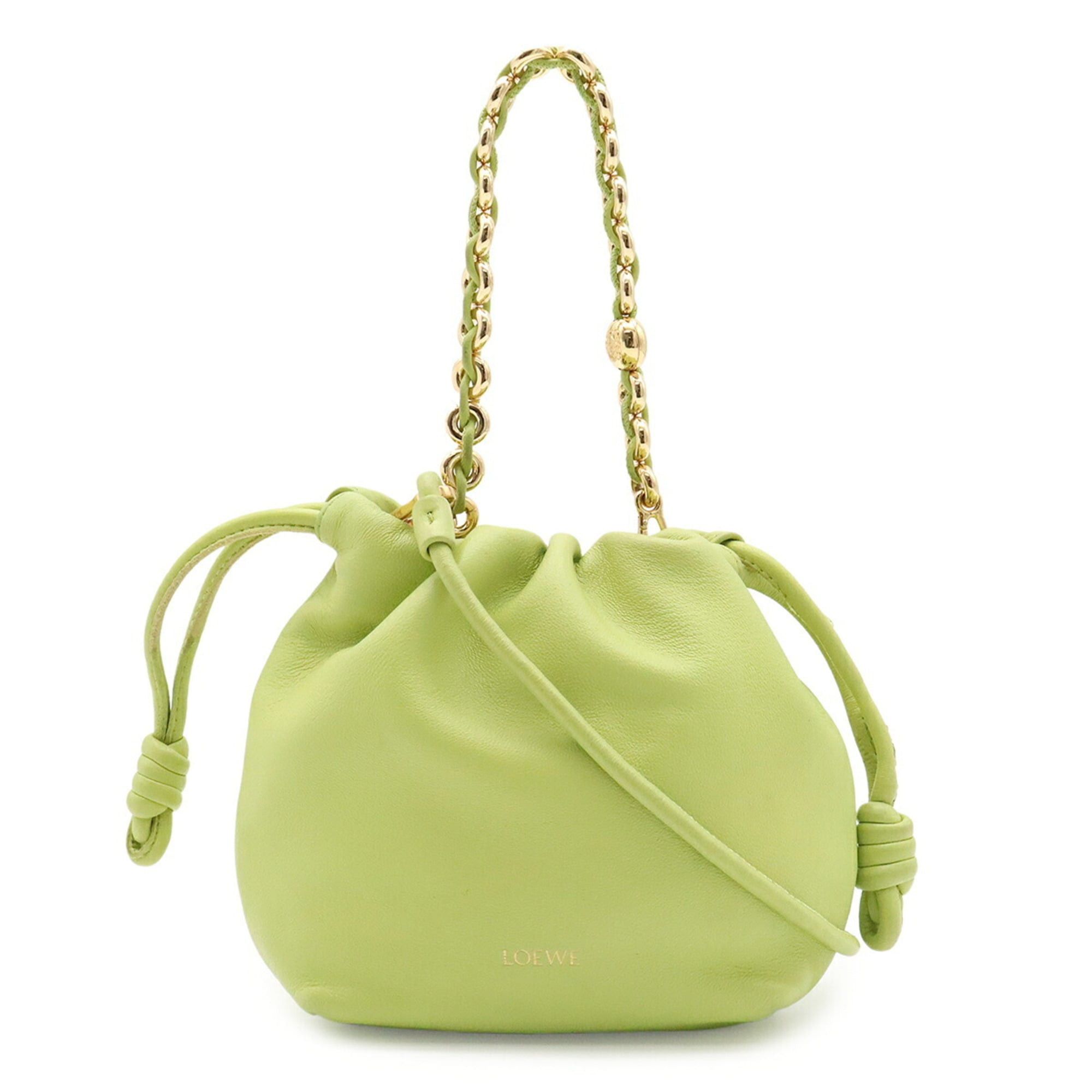 Loewe LOEWE Flamenco Purse Mini Shoulder Bag Clutch Handbag Pouch Melona Palamskin Anise Light Green A914CBPX03 Size ONE SIZE - 2 Thumbnail