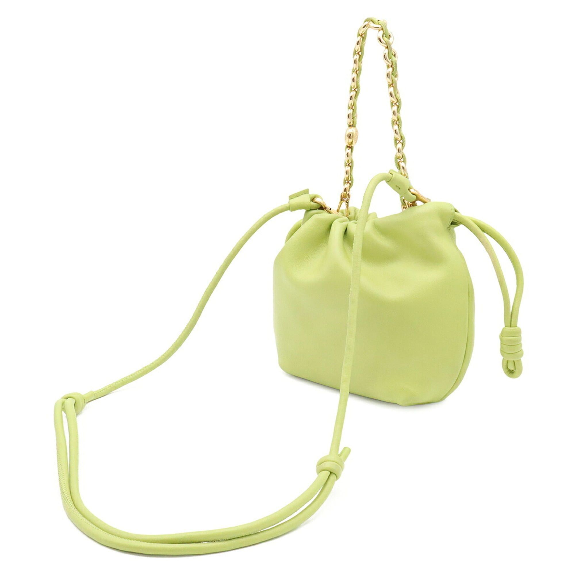 Loewe LOEWE Flamenco Purse Mini Shoulder Bag Clutch Handbag Pouch Melona Palamskin Anise Light Green A914CBPX03 Size ONE SIZE - 3 Thumbnail