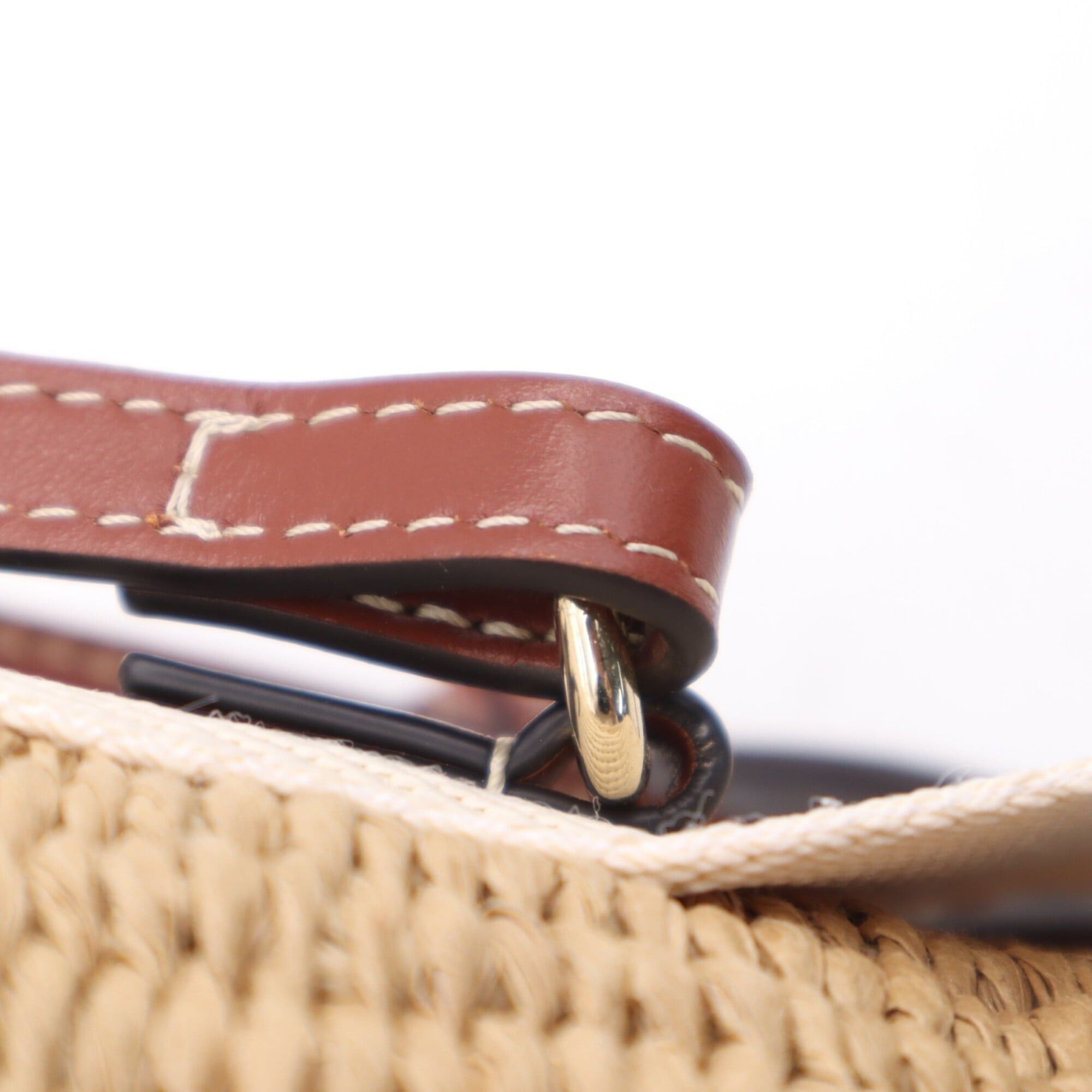 Chloe Chloe Raffia Linen Woody Small Basket Shoulder Bag CHC22SS381G55 Beige Brown Women's Size ONE SIZE - 6 Thumbnail