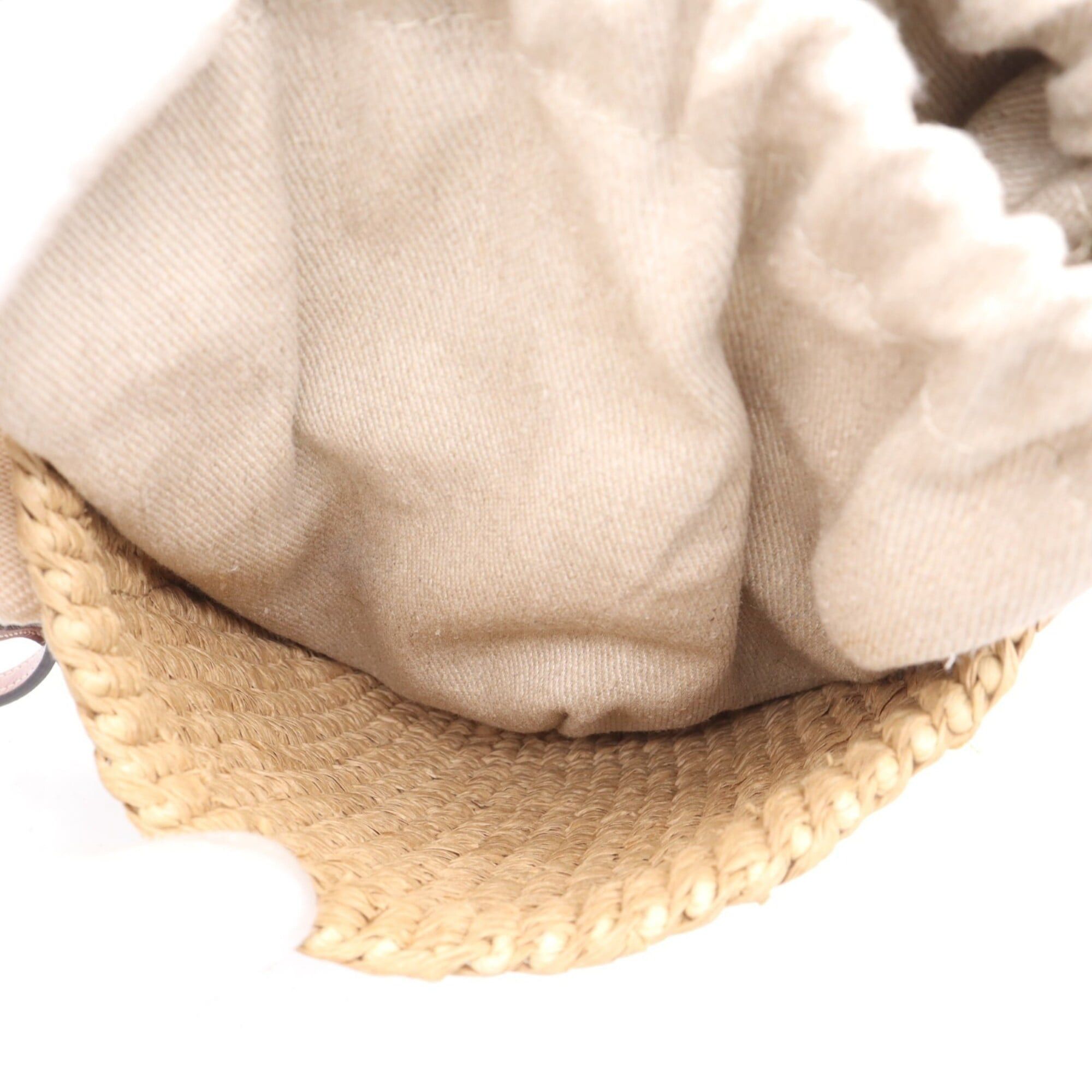 Chloe Chloe Raffia Linen Woody Small Basket Shoulder Bag CHC22SS381G55 Beige Brown Women's Size ONE SIZE - 13 Thumbnail