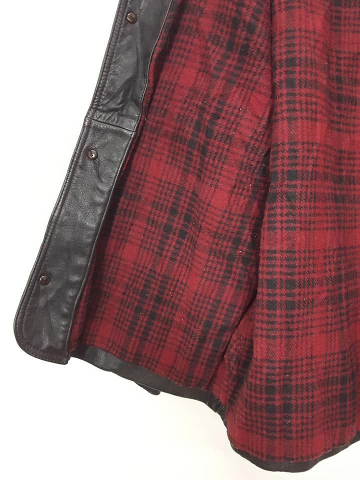 Chevignon Chevignon Leather Plaid Tartan lined Jacket Size US M / EU 48-50 / 2 - 16 Thumbnail