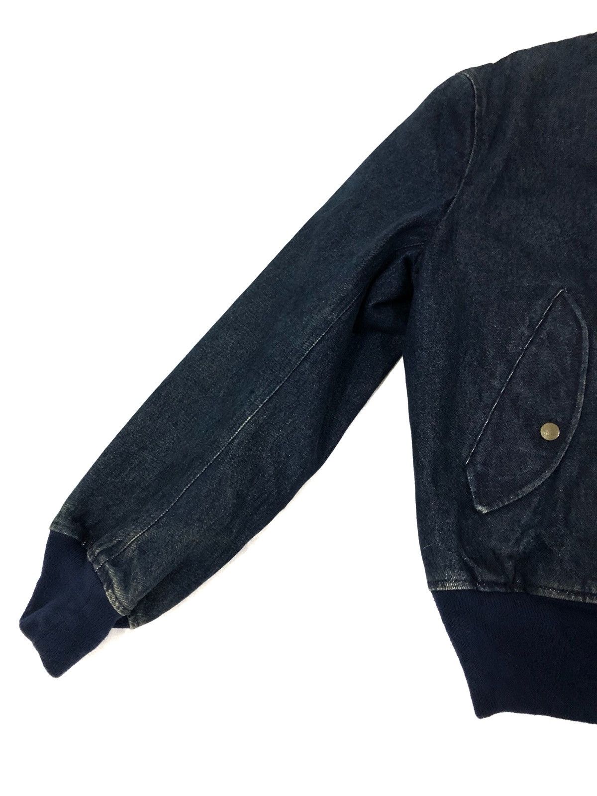 Karl Helmut Vintage Karl Helmut Heavy Denim Bomber Jacket Size US M / EU 48-50 / 2 - 5 Thumbnail