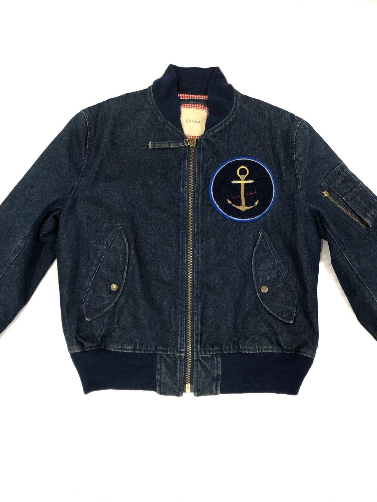 Karl Helmut Vintage Karl Helmut Heavy Denim Bomber Jacket Size US M / EU 48-50 / 2 - 2 Thumbnail