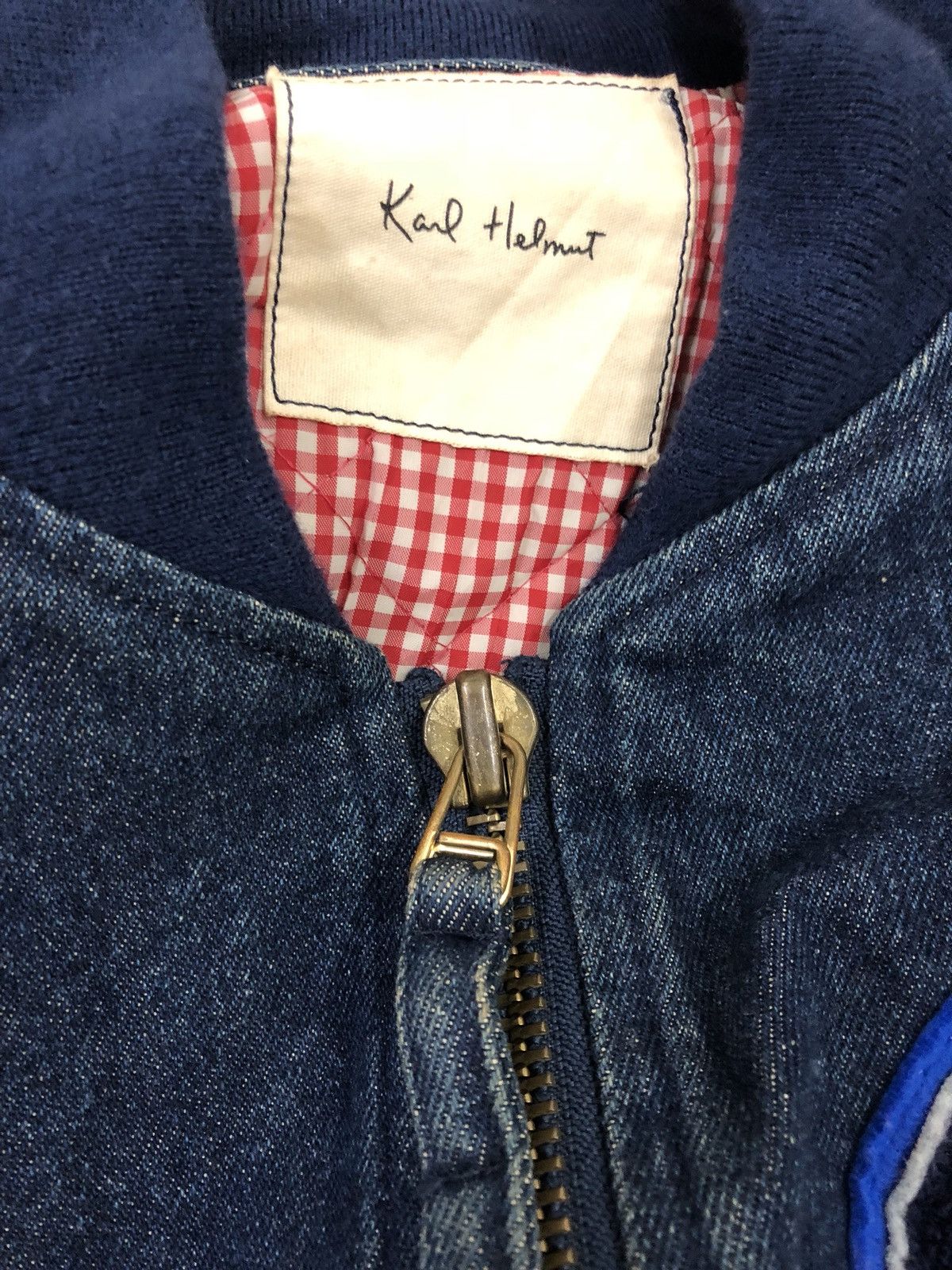 Karl Helmut Vintage Karl Helmut Heavy Denim Bomber Jacket Size US M / EU 48-50 / 2 - 13 Thumbnail
