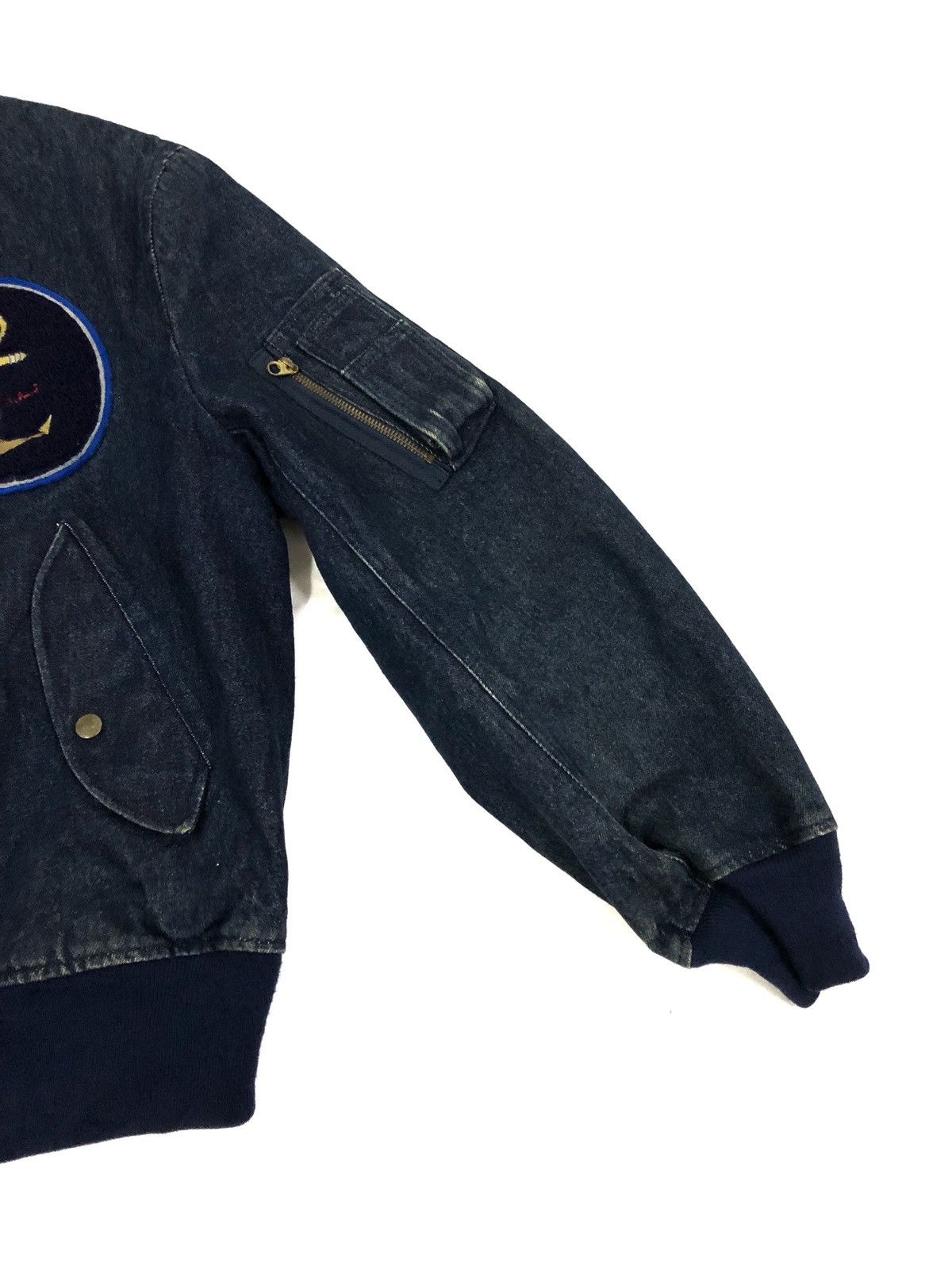 Karl Helmut Vintage Karl Helmut Heavy Denim Bomber Jacket Size US M / EU 48-50 / 2 - 4 Thumbnail