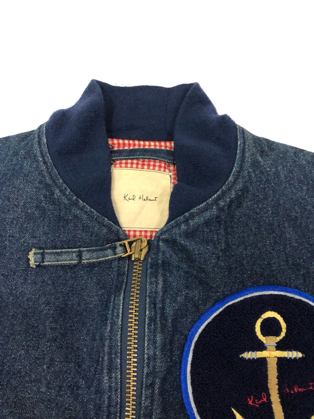 Karl Helmut Vintage Karl Helmut Heavy Denim Bomber Jacket Size US M / EU 48-50 / 2 - 6 Thumbnail