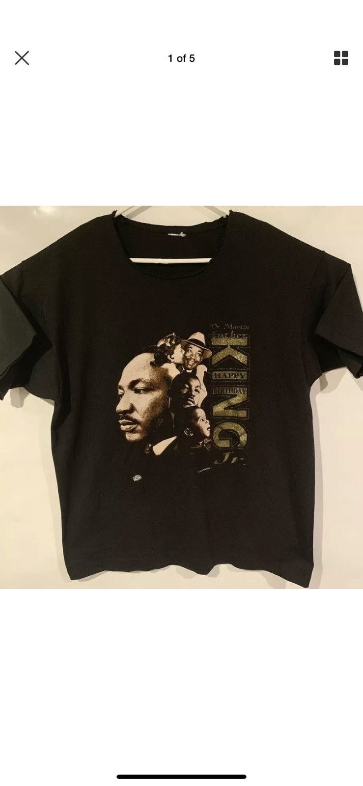 Vintage Dr Martin Luther king rap tee black 90s