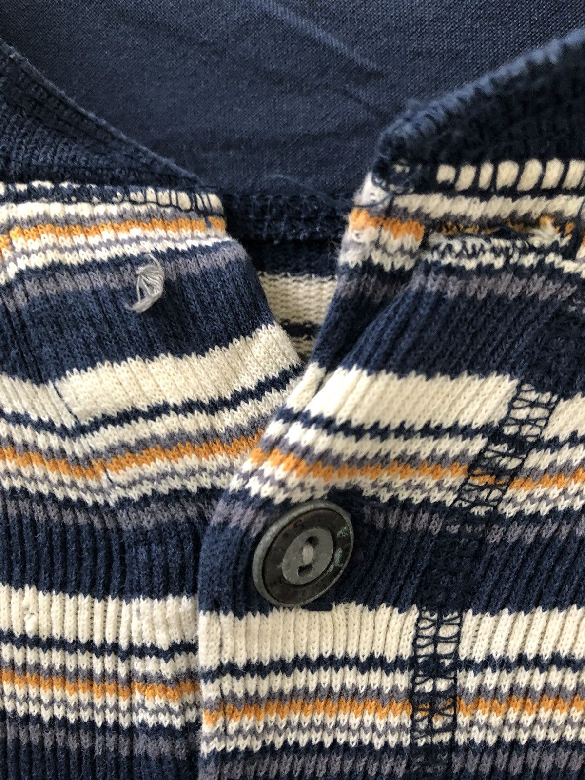 Levi's Vintage 90s Levi’s Striped Henley Shirt Size US L / EU 52-54 / 3 - 4 Thumbnail