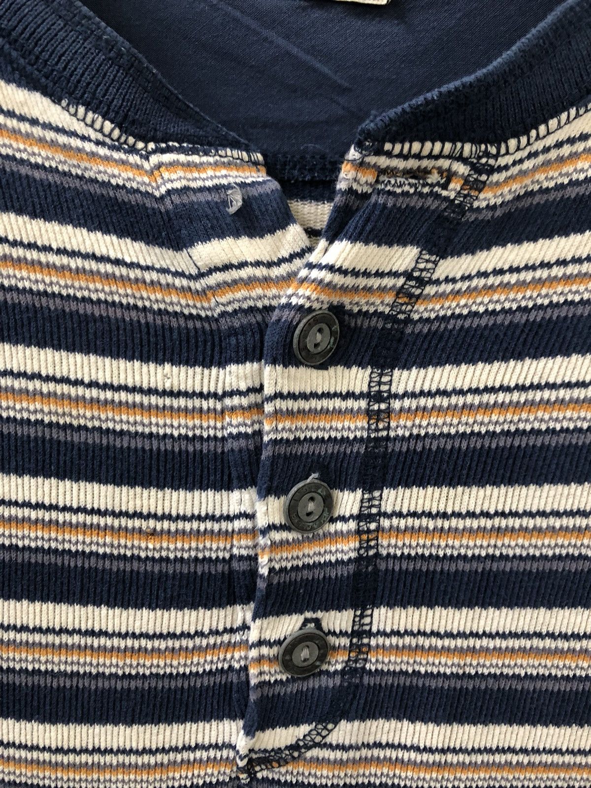 Levi's Vintage 90s Levi’s Striped Henley Shirt Size US L / EU 52-54 / 3 - 3 Thumbnail