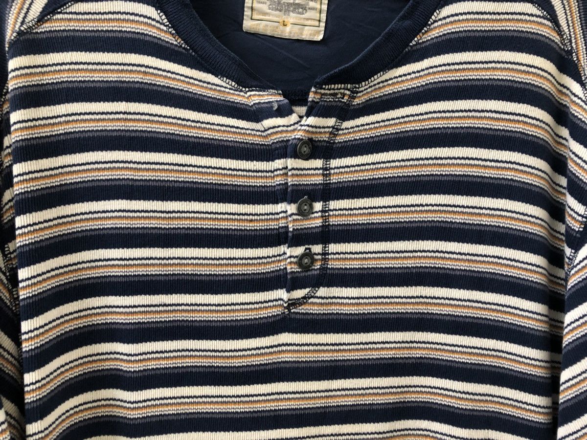 Levi's Vintage 90s Levi’s Striped Henley Shirt Size US L / EU 52-54 / 3 - 2 Thumbnail