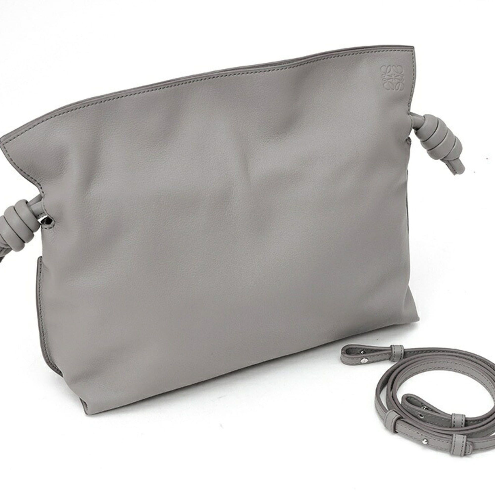 Loewe Loewe Flamenco Clutch Medium Shoulder Bag, Napa Calf Leather, Gray Size ONE SIZE - 6 Thumbnail