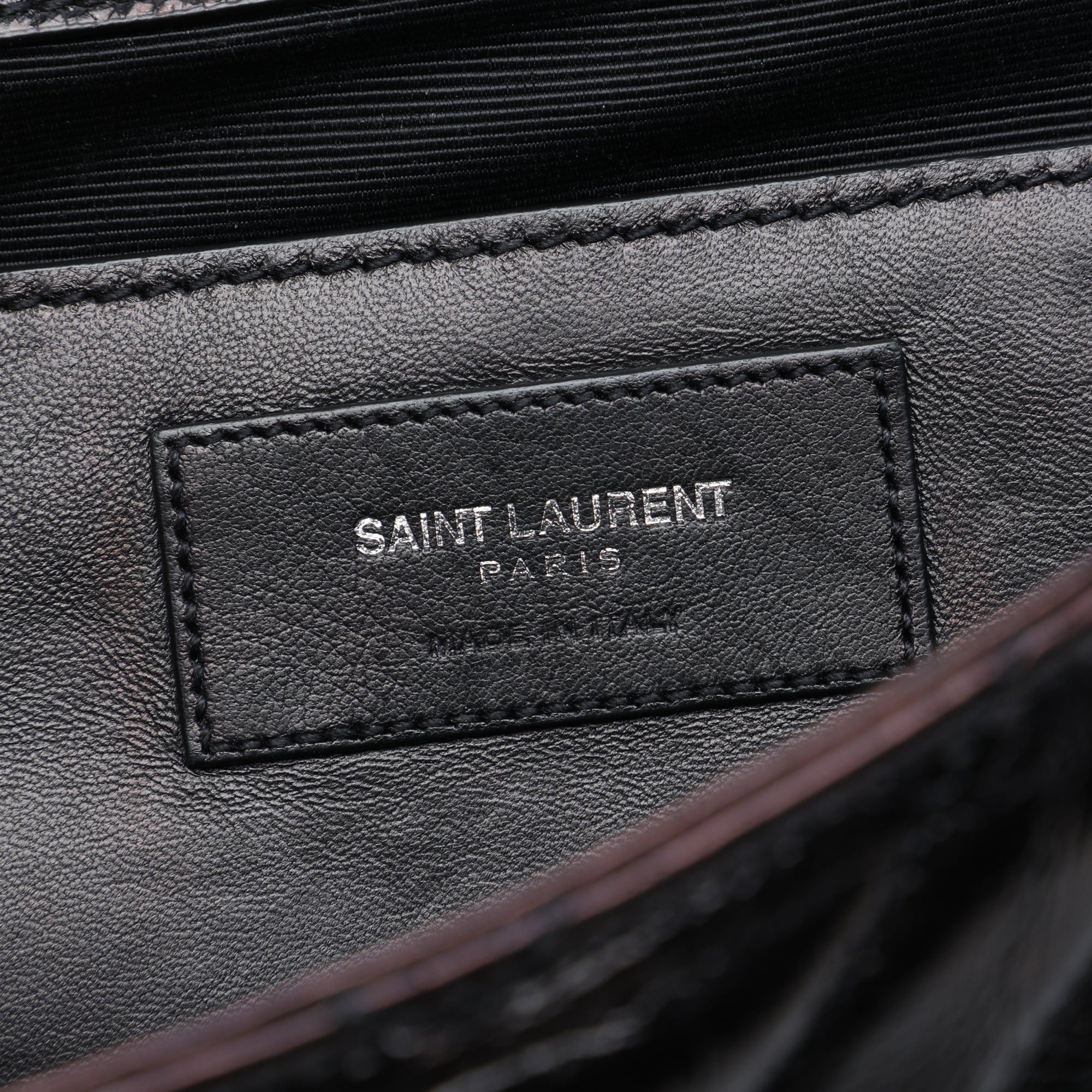 Saint Laurent Paris Chevron Metallic Crinkled Calfskin Punk Chain Bag Size ONE SIZE - 5 Thumbnail