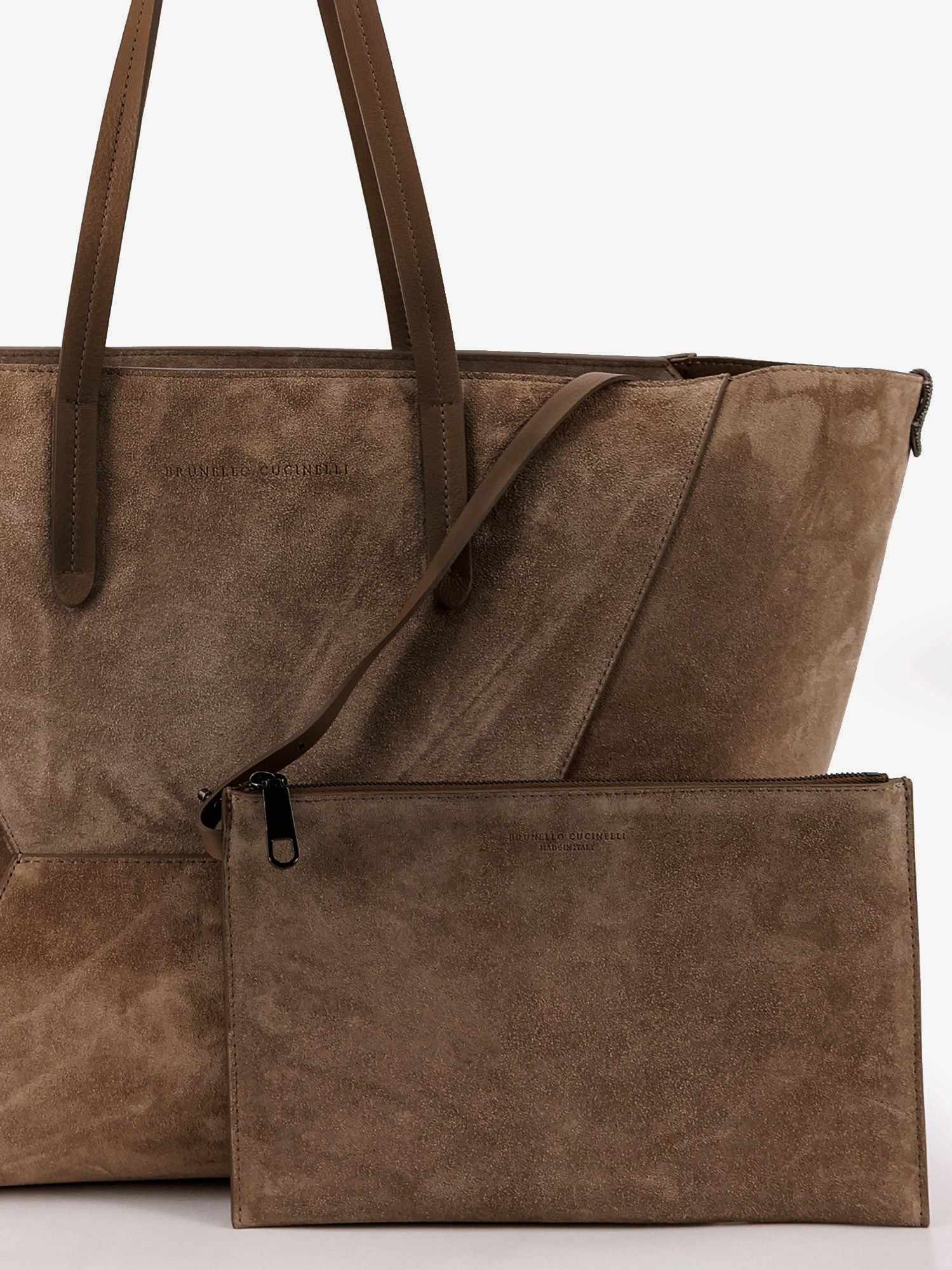 Brunello Cucinelli Bc Duo Suede Shoulder Bag With Engraved Logo Size ONE SIZE - 4 Thumbnail