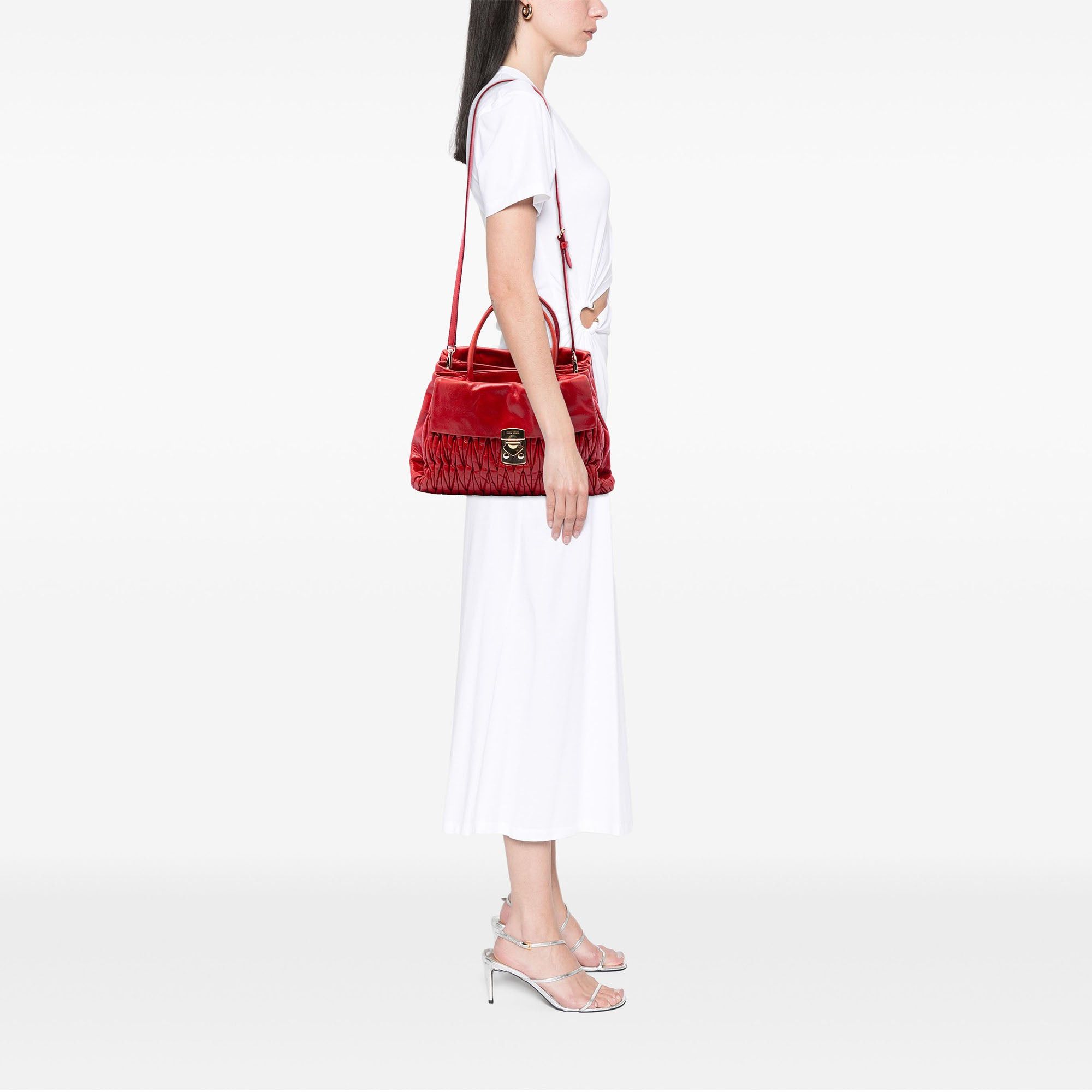 Miu Miu Matelasse Nappa Lux Bauletto Convertible Handbag Size ONE SIZE - 6 Thumbnail