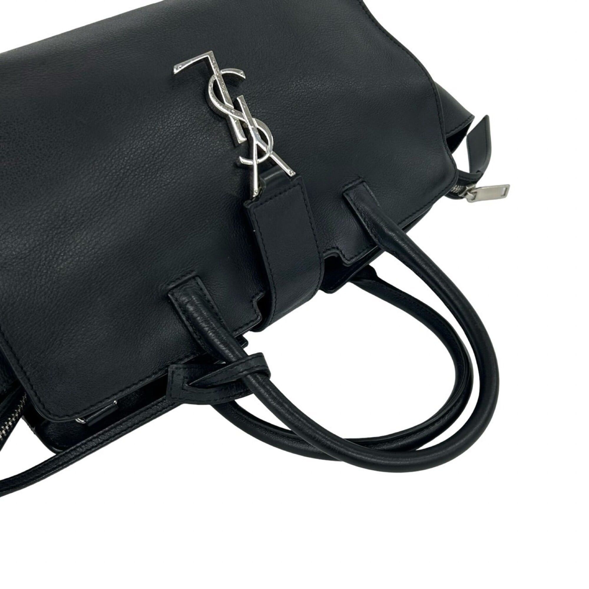 Saint Laurent Paris Yves Saint Laurent PARIS Baby Downtown Cabas Leather 2-way Handbag/Shoulder Bag 99-10 Size ONE SIZE - 4 Thumbnail
