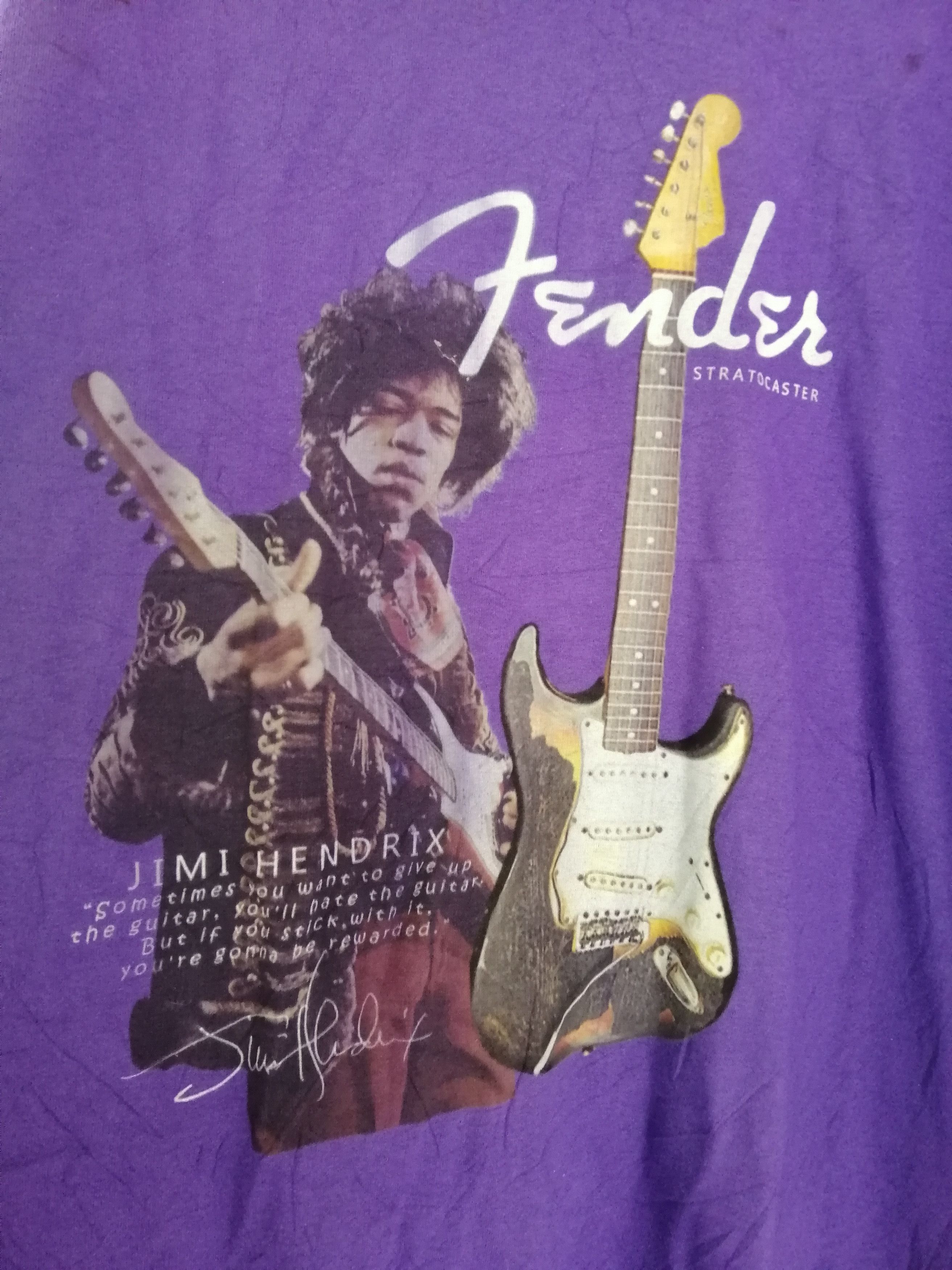 Jimi Hendrix Vintage Jimi Hendrix Fender Stratocaster Big Size XLTShirt Size US XL / EU 56 / 4 - 4 Thumbnail