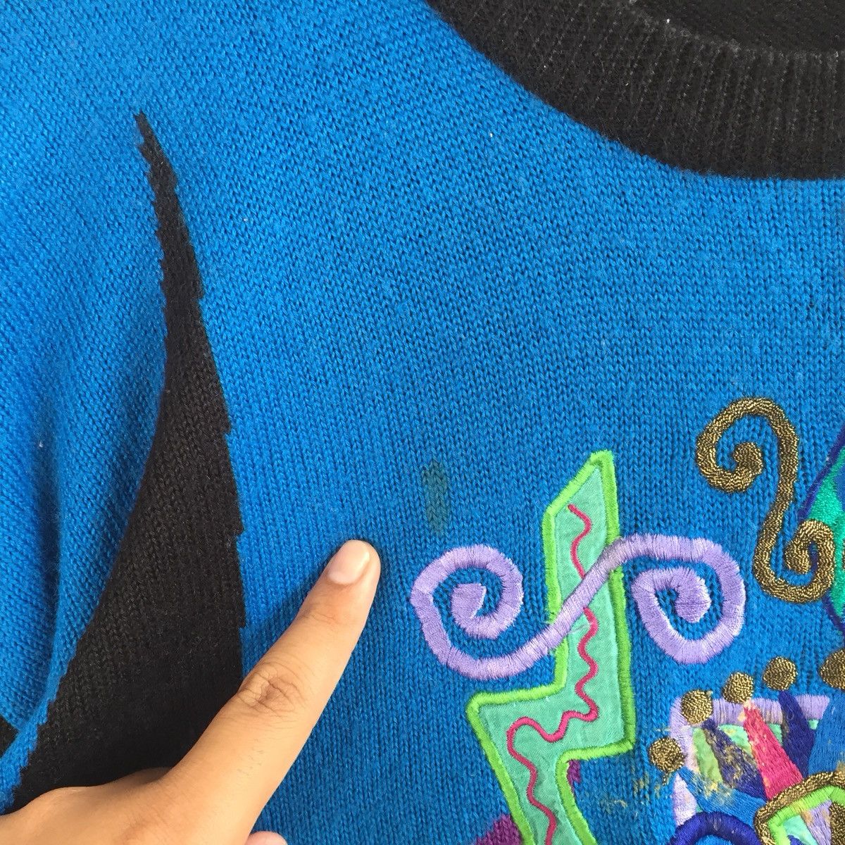 Designer Philippe Candeloro Paris Multicolor Embroided Logo Knitwear Size US L / EU 52-54 / 3 - 6 Thumbnail