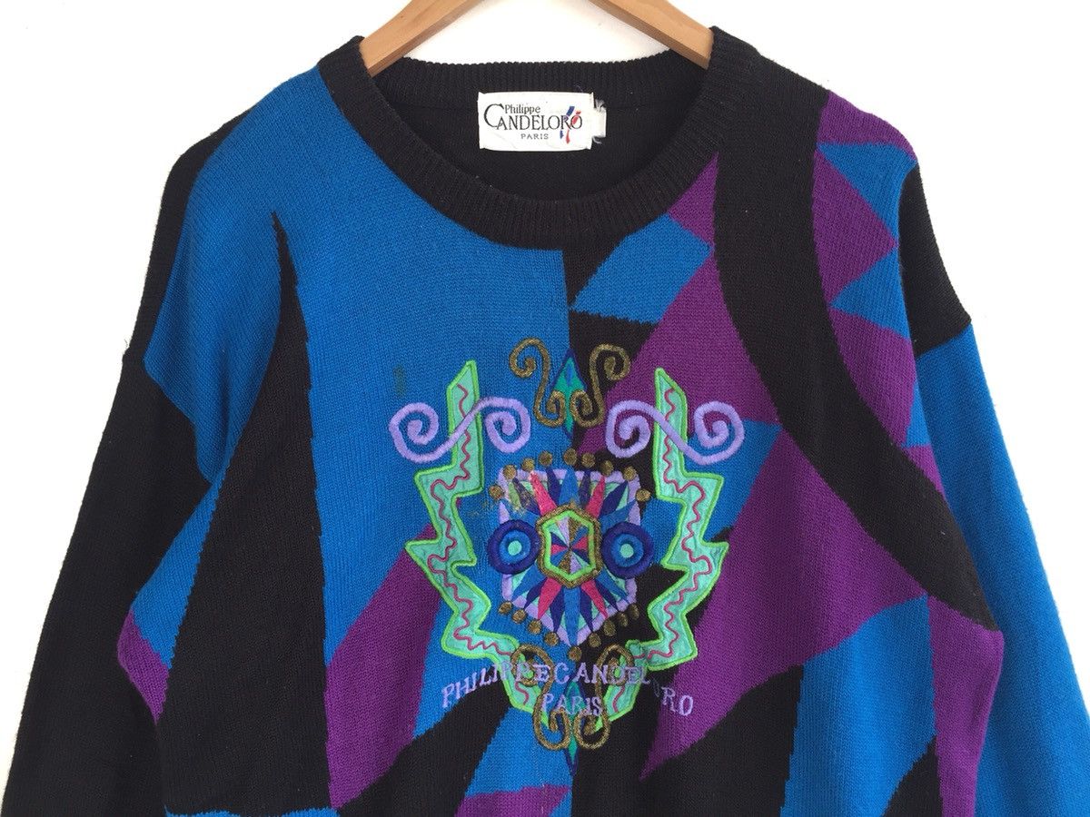 Designer Philippe Candeloro Paris Multicolor Embroided Logo Knitwear Size US L / EU 52-54 / 3 - 2 Thumbnail
