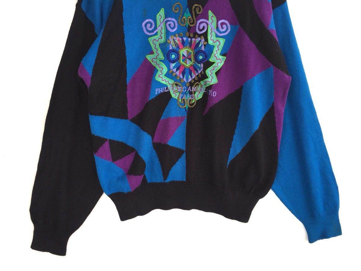 Designer Philippe Candeloro Paris Multicolor Embroided Logo Knitwear Size US L / EU 52-54 / 3 - 3 Thumbnail