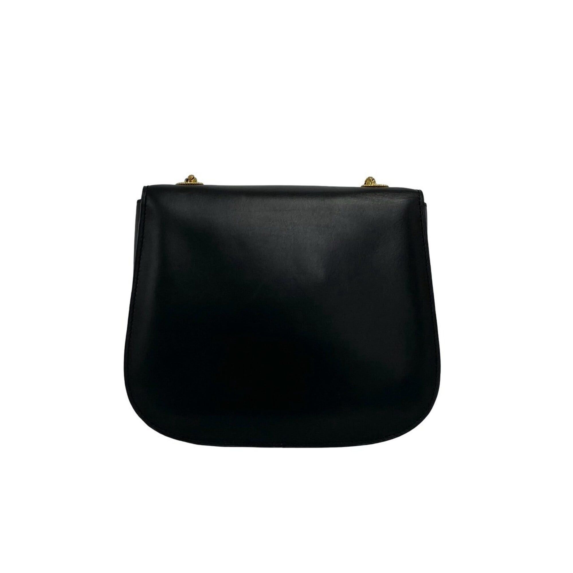 Celine CELINE Triomphe Logo Leather Chain Shoulder Bag/Pouch/Sacoche, Black, 30156 Size ONE SIZE - 3 Thumbnail