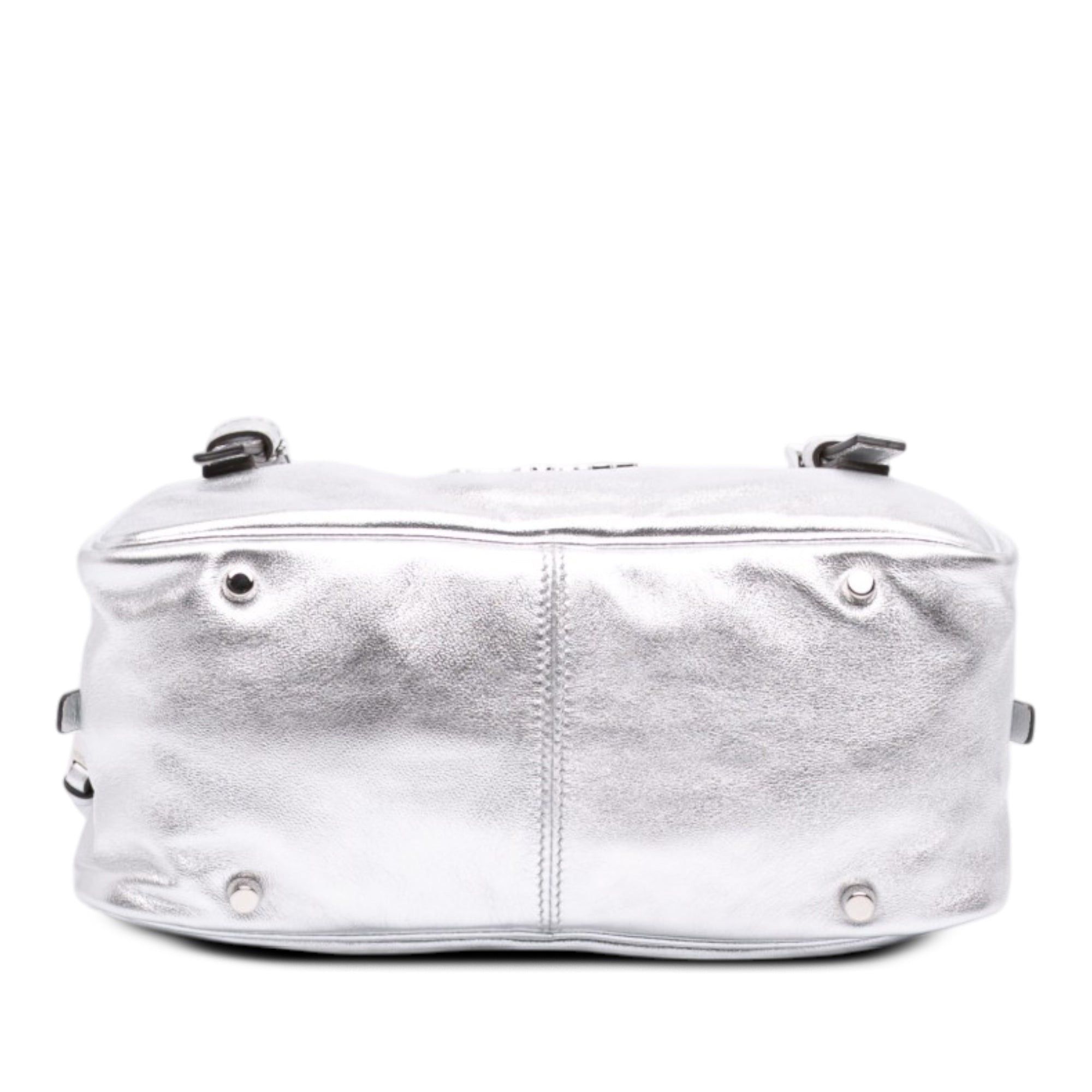 Versace Metallic Leather Tag Bowling Bag Size ONE SIZE - 3 Thumbnail