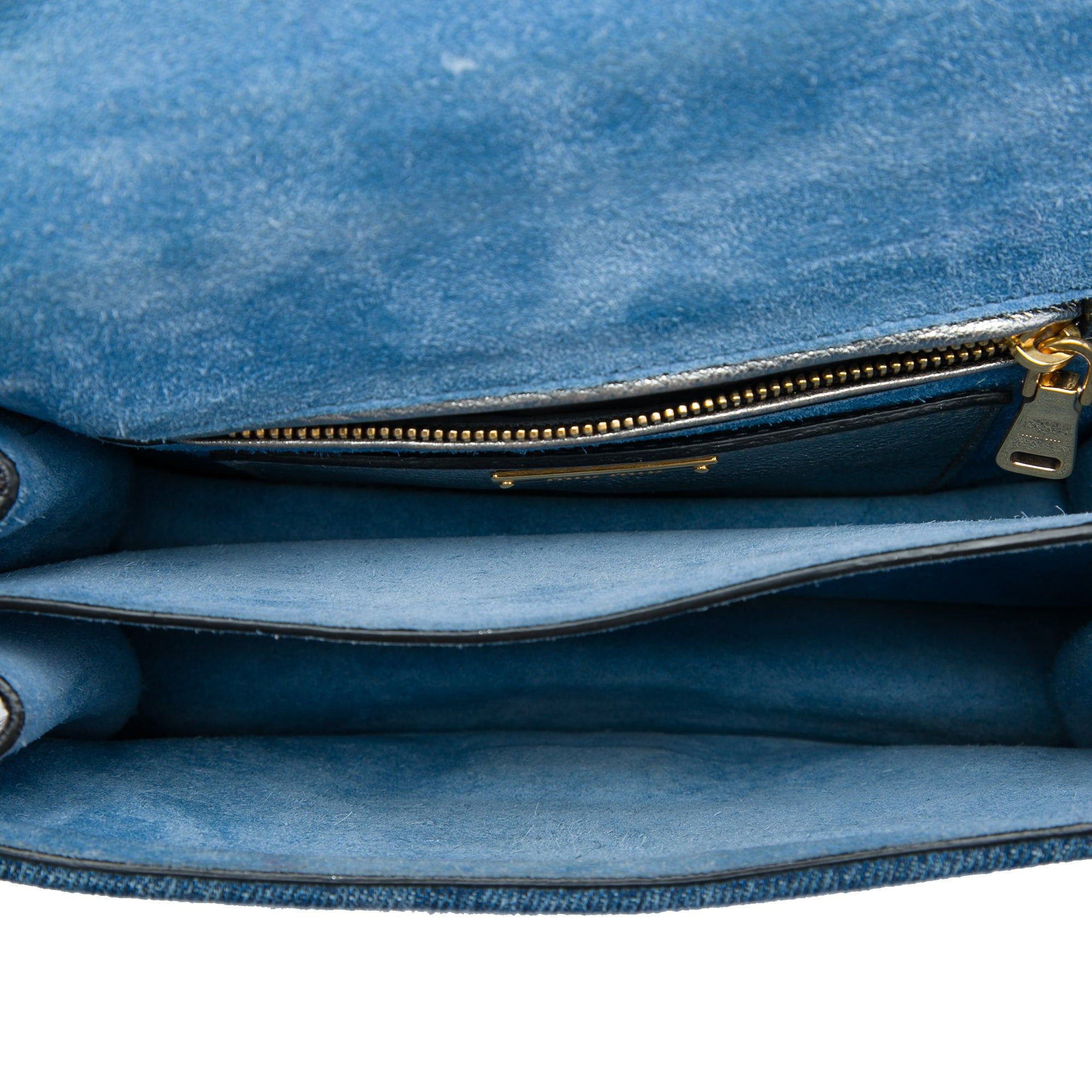 Miu Miu Denim Metallic Goatskin Madras Flap Crossbody Size ONE SIZE - 4 Thumbnail