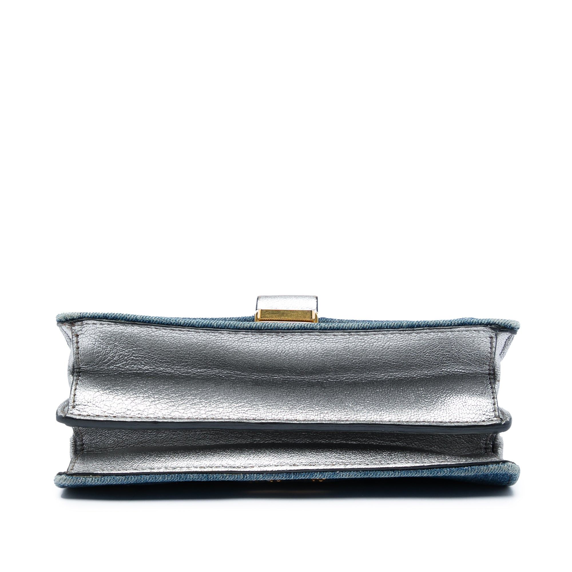 Miu Miu Denim Metallic Goatskin Madras Flap Crossbody Size ONE SIZE - 3 Thumbnail