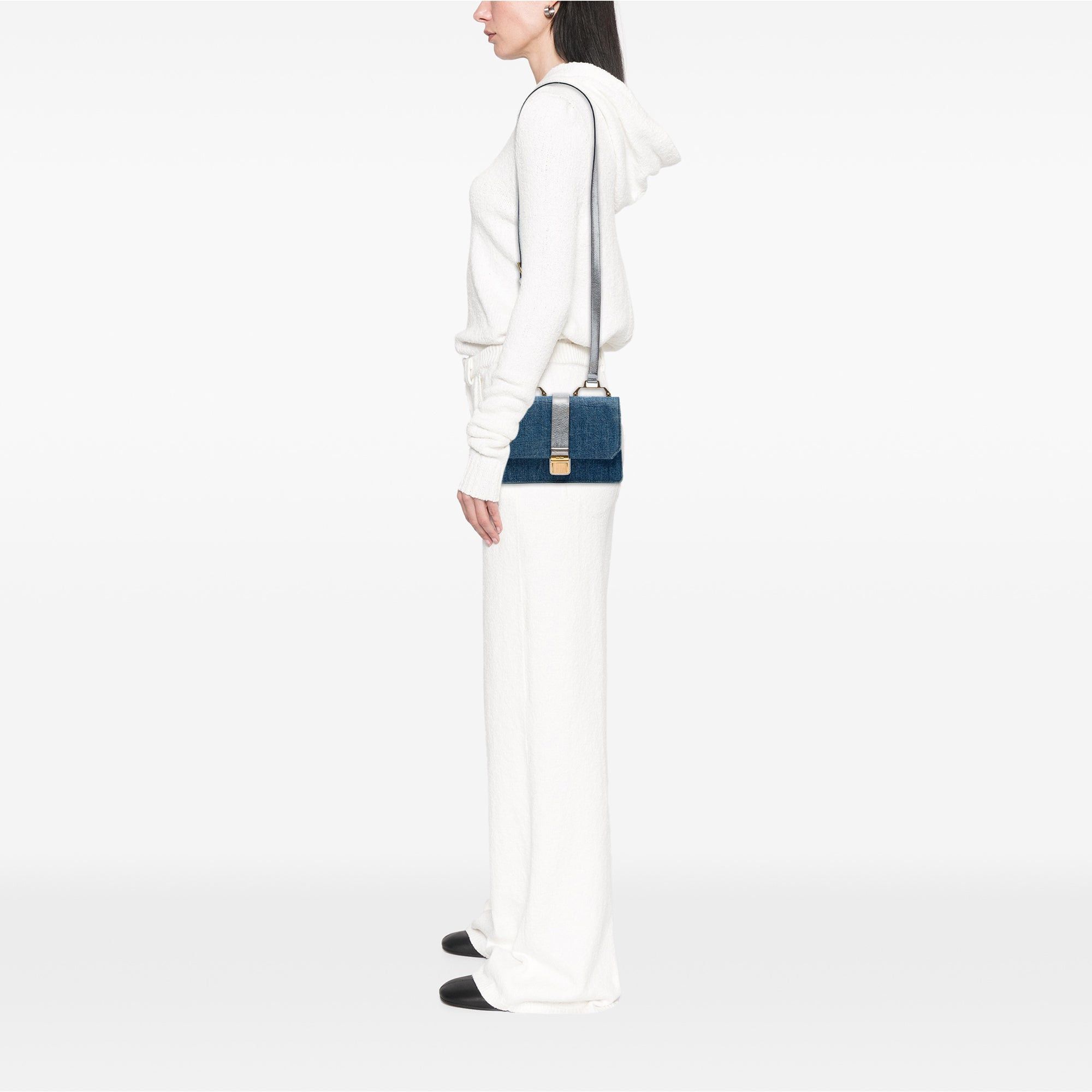 Miu Miu Denim Metallic Goatskin Madras Flap Crossbody Size ONE SIZE - 5 Thumbnail